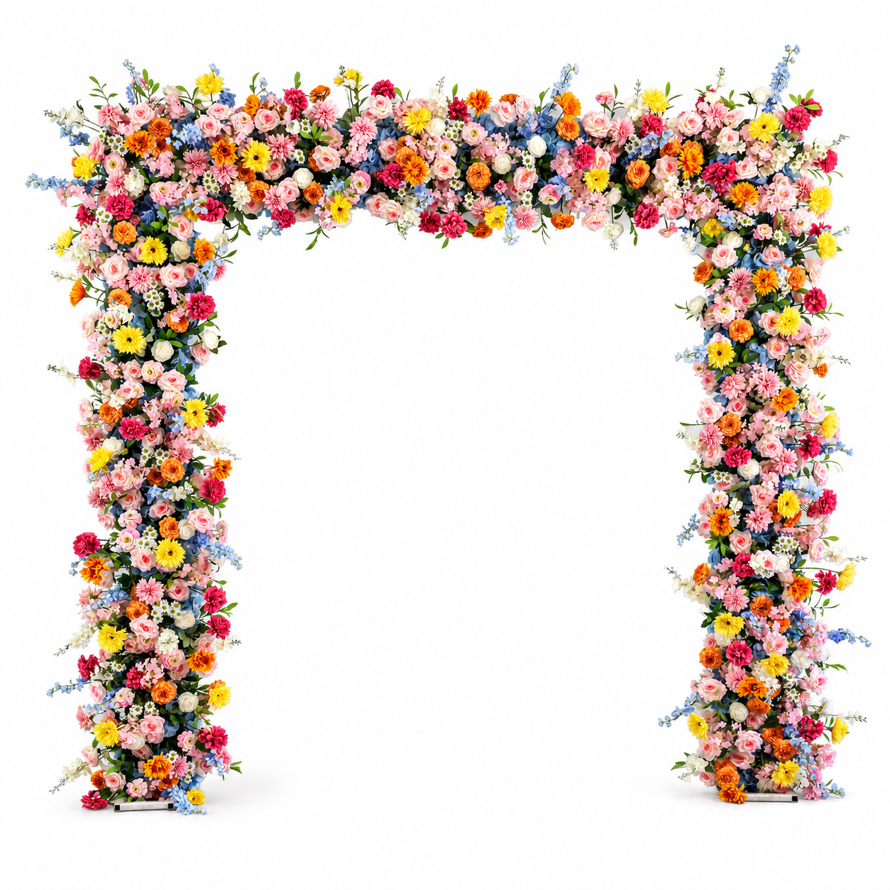 Square Artificial Flower Arch with Stand, 94.5 in, Wedding Backdrop