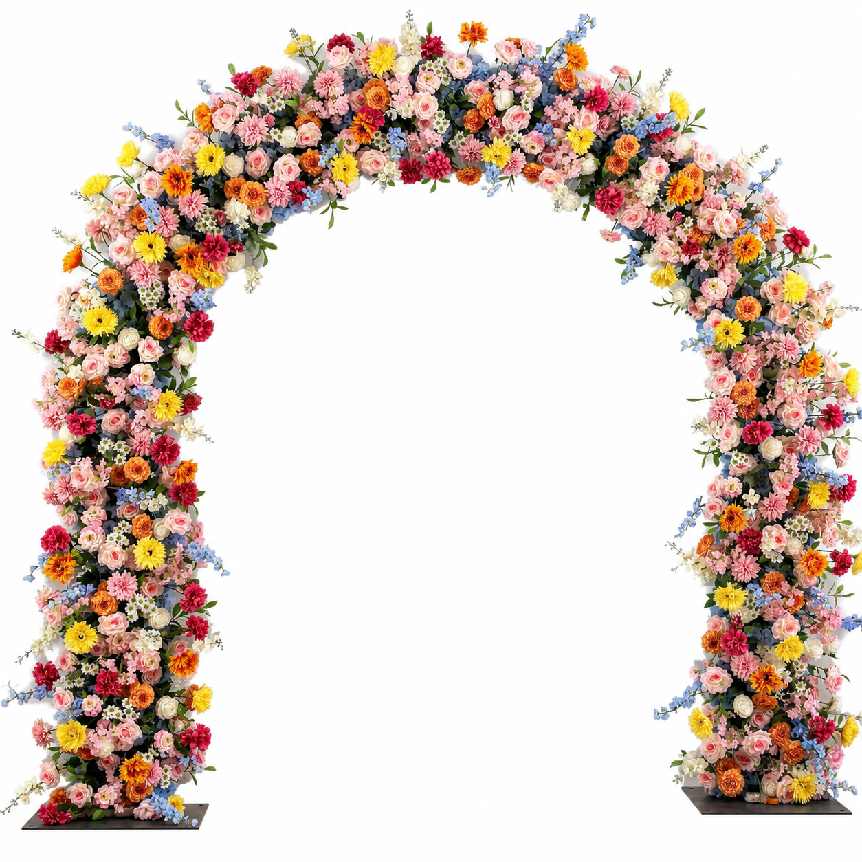Rounded Top Artificial Flower Arch with Stand, 94.5 in, Wedding Backdrop