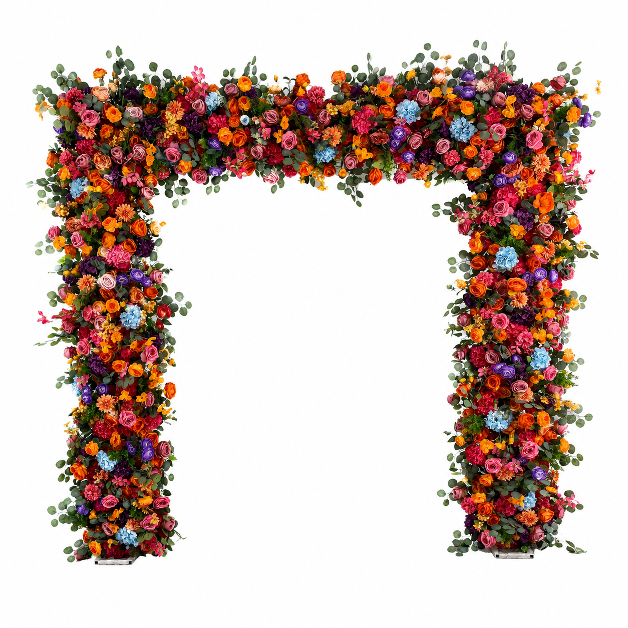 Multicolor Square Flower Arch with Stand, 94.5 in, Wedding Party Backdrop