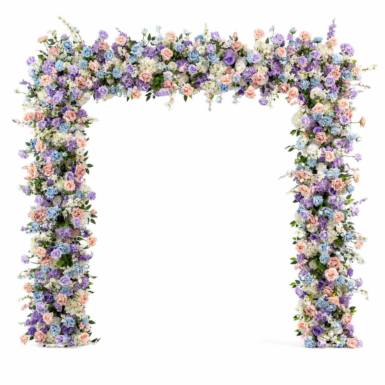 Square Artificial Flower Arch with Stand, 94.5 x 94.5 in, Wedding Backdrop