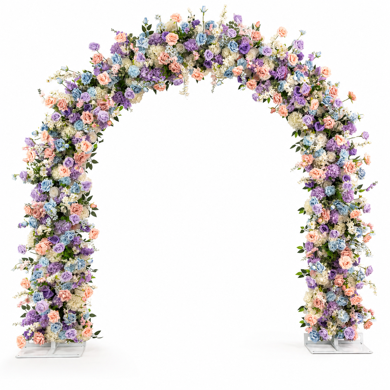 Rounded Artificial Flower Arch with Stand, 94.5 x 94.5 in, Wedding Backdrop