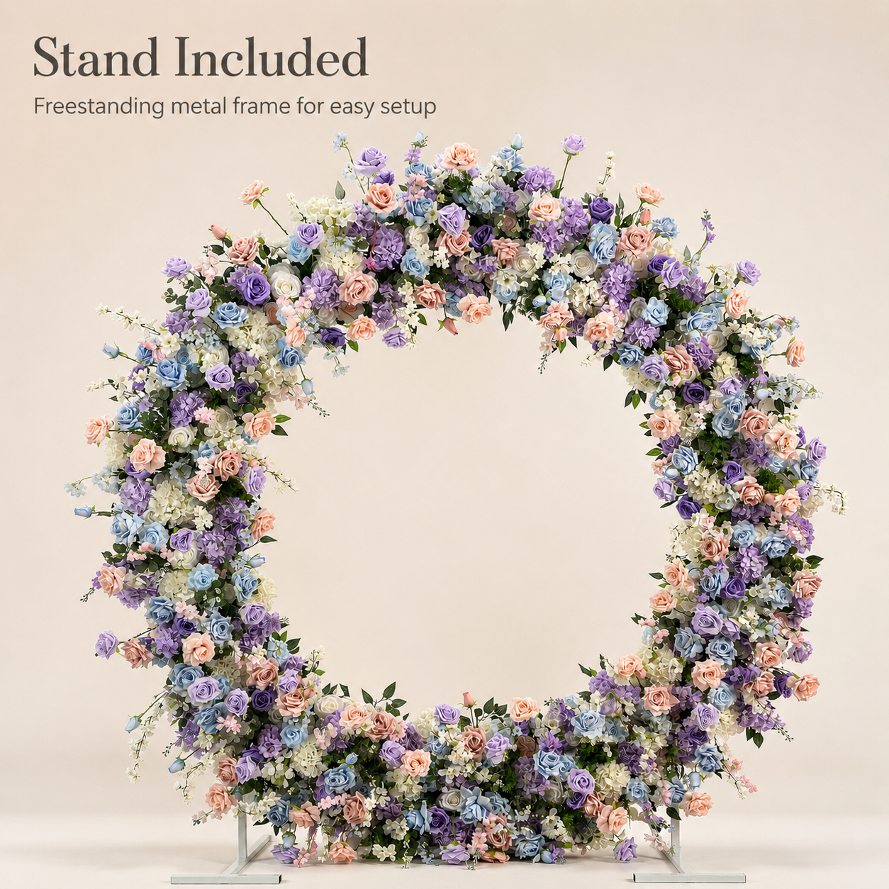 Full Circle Artificial Flower Arch with Stand, 87 x 87 in, Event Backdrop