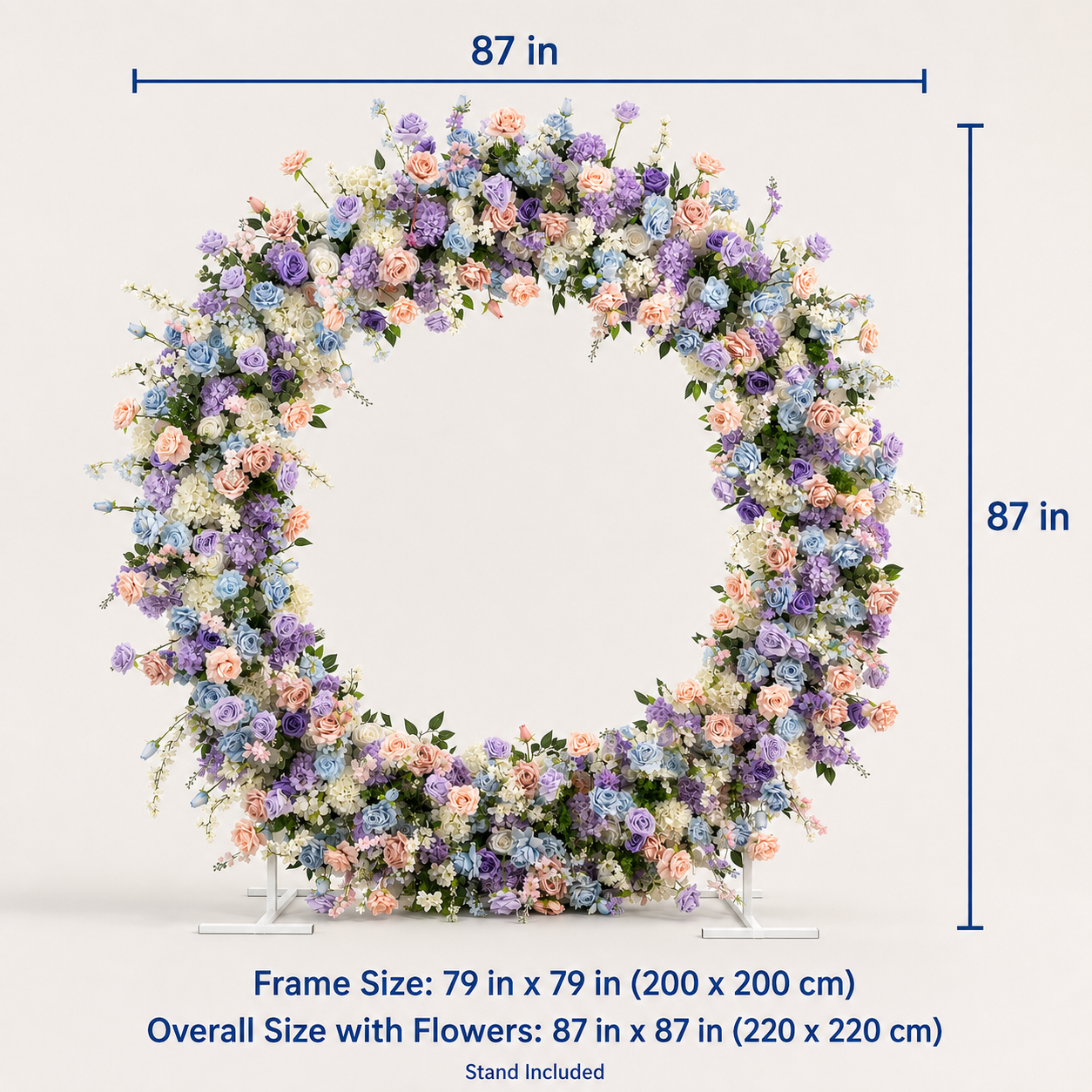 Full Circle Artificial Flower Arch with Stand, 87 x 87 in, Event Backdrop