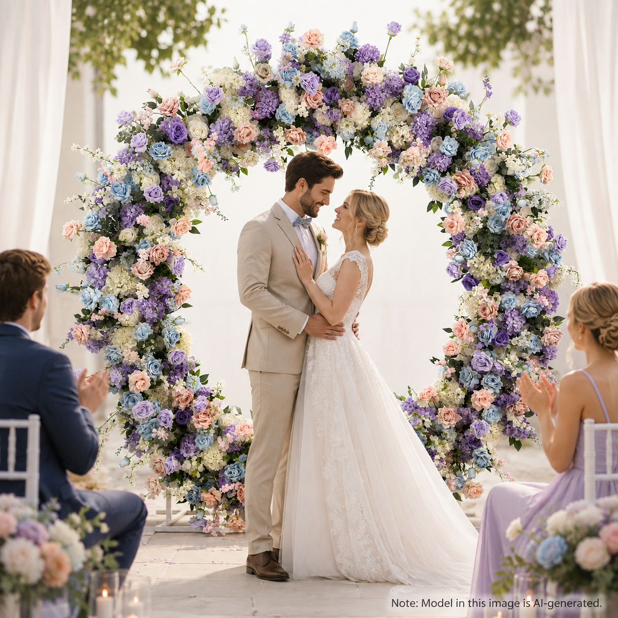 Full Circle Artificial Flower Arch with Stand, 87 x 87 in, Event Backdrop