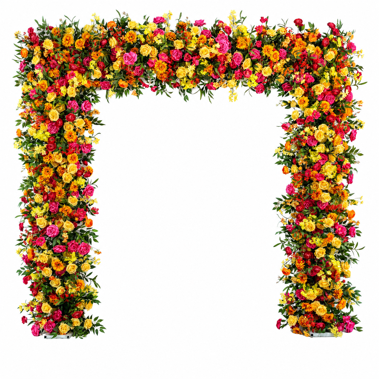 Square Artificial Flower Arch with Stand, 94.5 in, Wedding Backdrop