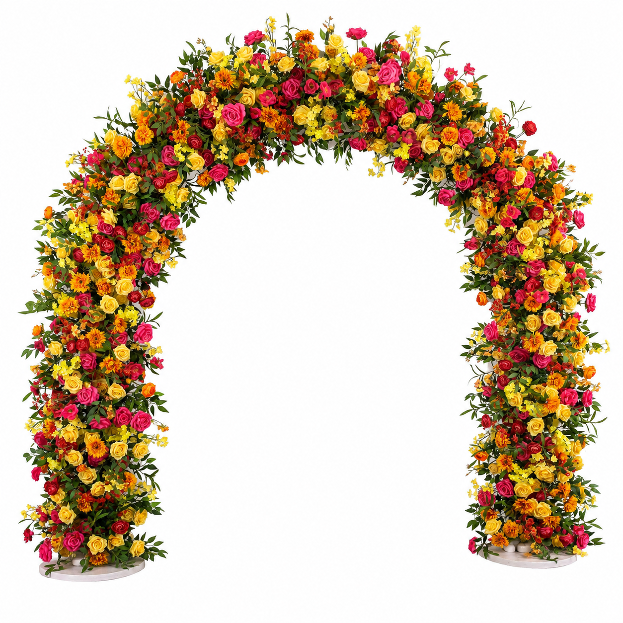 Rounded Artificial Flower Arch with Stand, 94.5 in, Wedding Backdrop