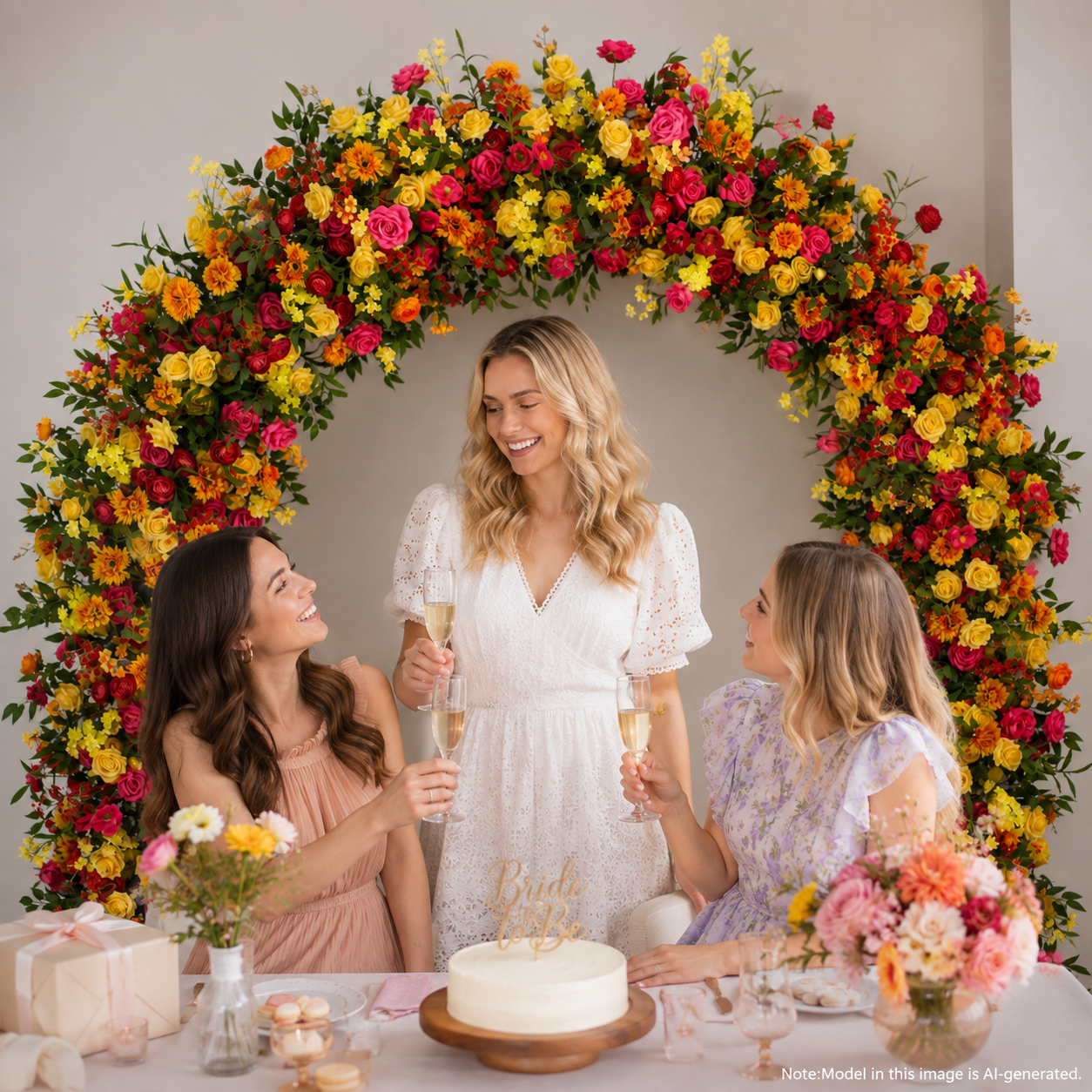 Rounded Artificial Flower Arch with Stand, 94.5 in, Wedding Backdrop