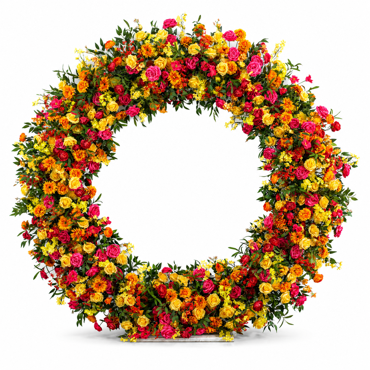 Full Circle Artificial Flower Arch with Stand, 86.6 in, Event Backdrop