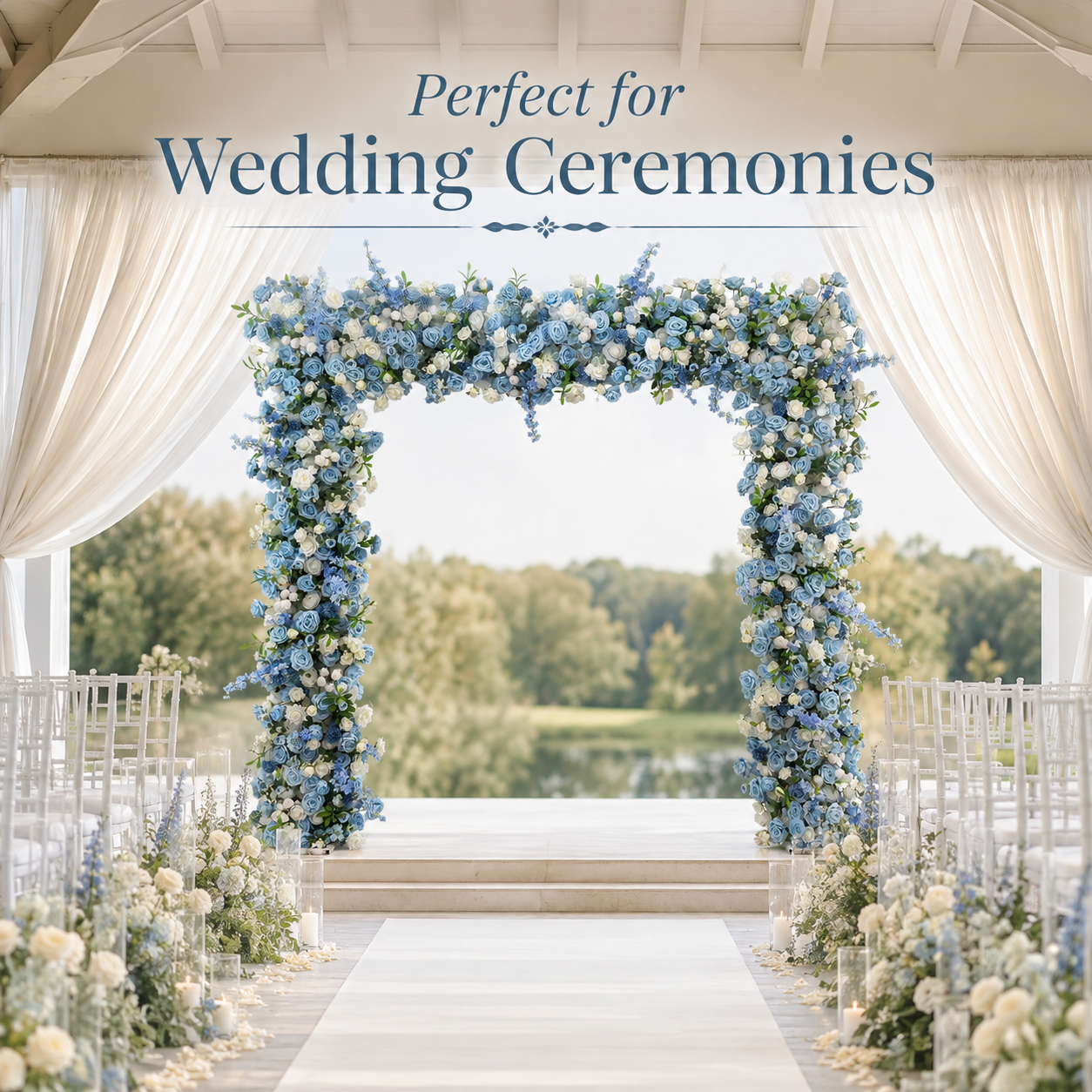 Square Artificial Flower Arch with Stand, 94.5 in, Wedding Party Backdrop