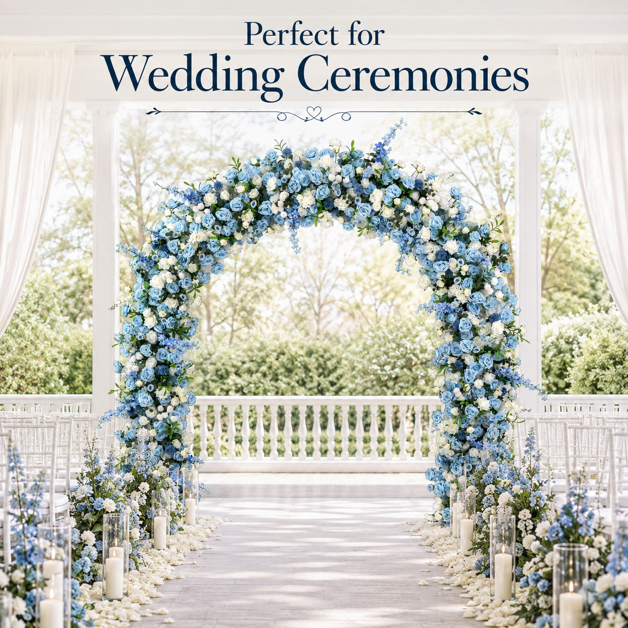 Rounded Artificial Flower Arch with Stand, 86.6 in, Wedding Ceremony Backdrop