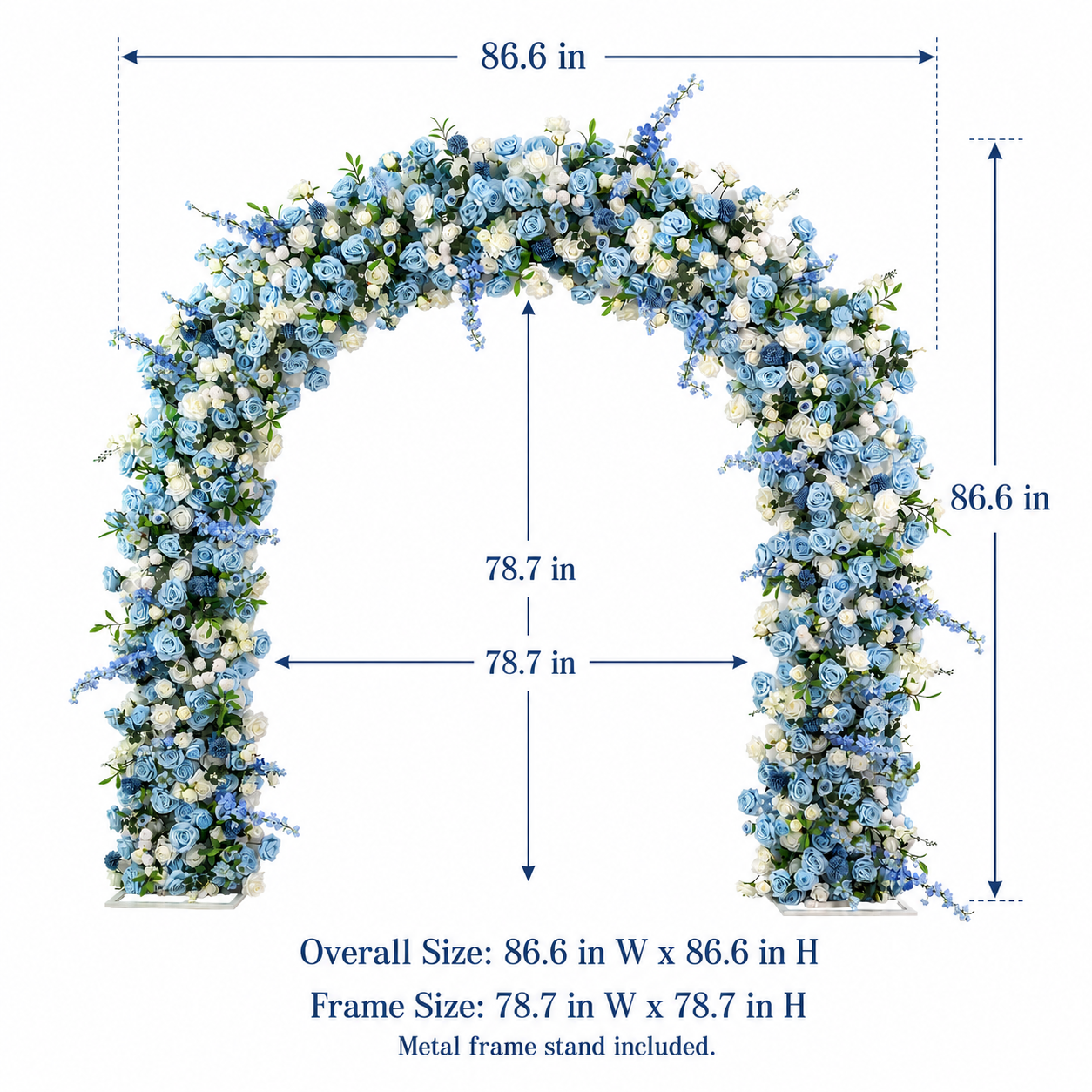 Rounded Artificial Flower Arch with Stand, 86.6 in, Wedding Ceremony Backdrop