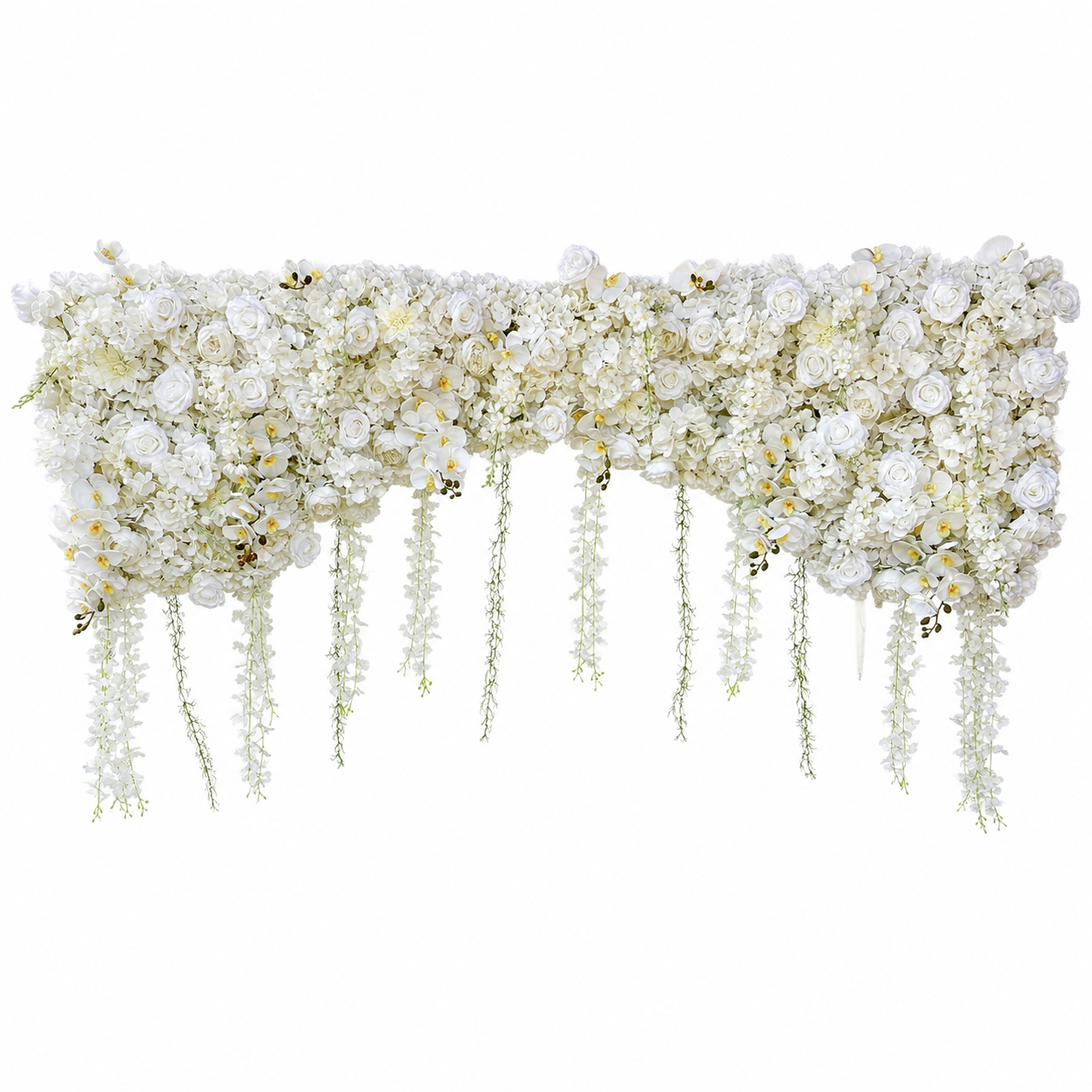 94.5 in Artificial White Rose Floral Swag for Wedding Arch, Flowers Only