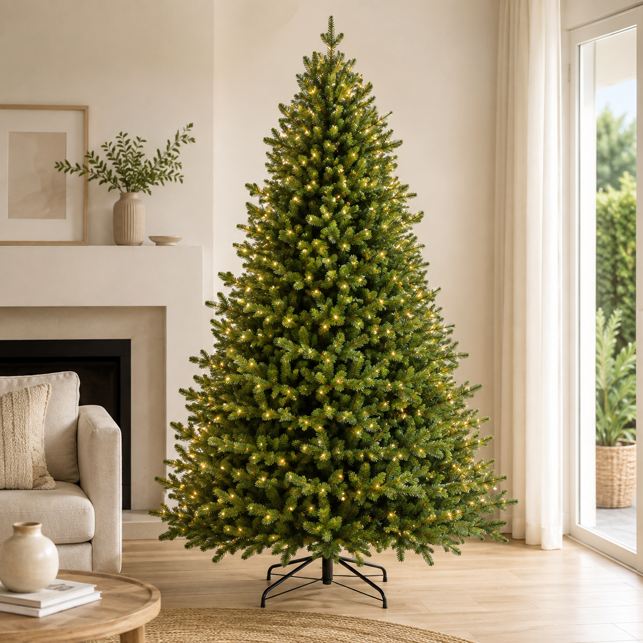 Artificial Christmas Tree, Unlit Full Green Xmas Tree for Home & Events