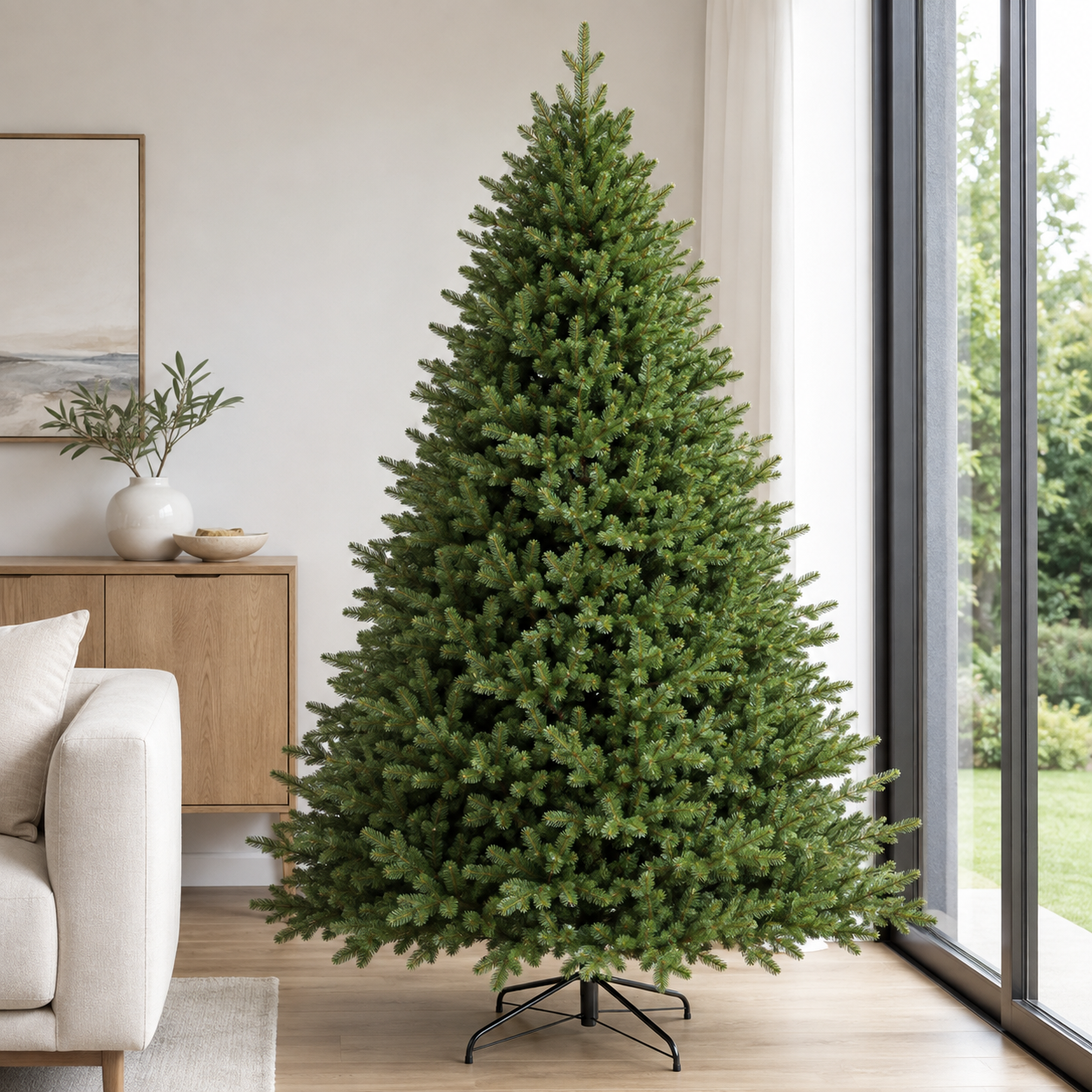 Artificial Christmas Tree, Unlit Full Green Xmas Tree for Home & Events