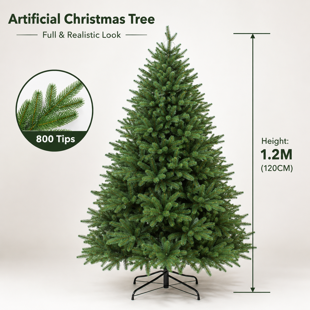Artificial Christmas Tree, Unlit Full Green Xmas Tree for Home & Events