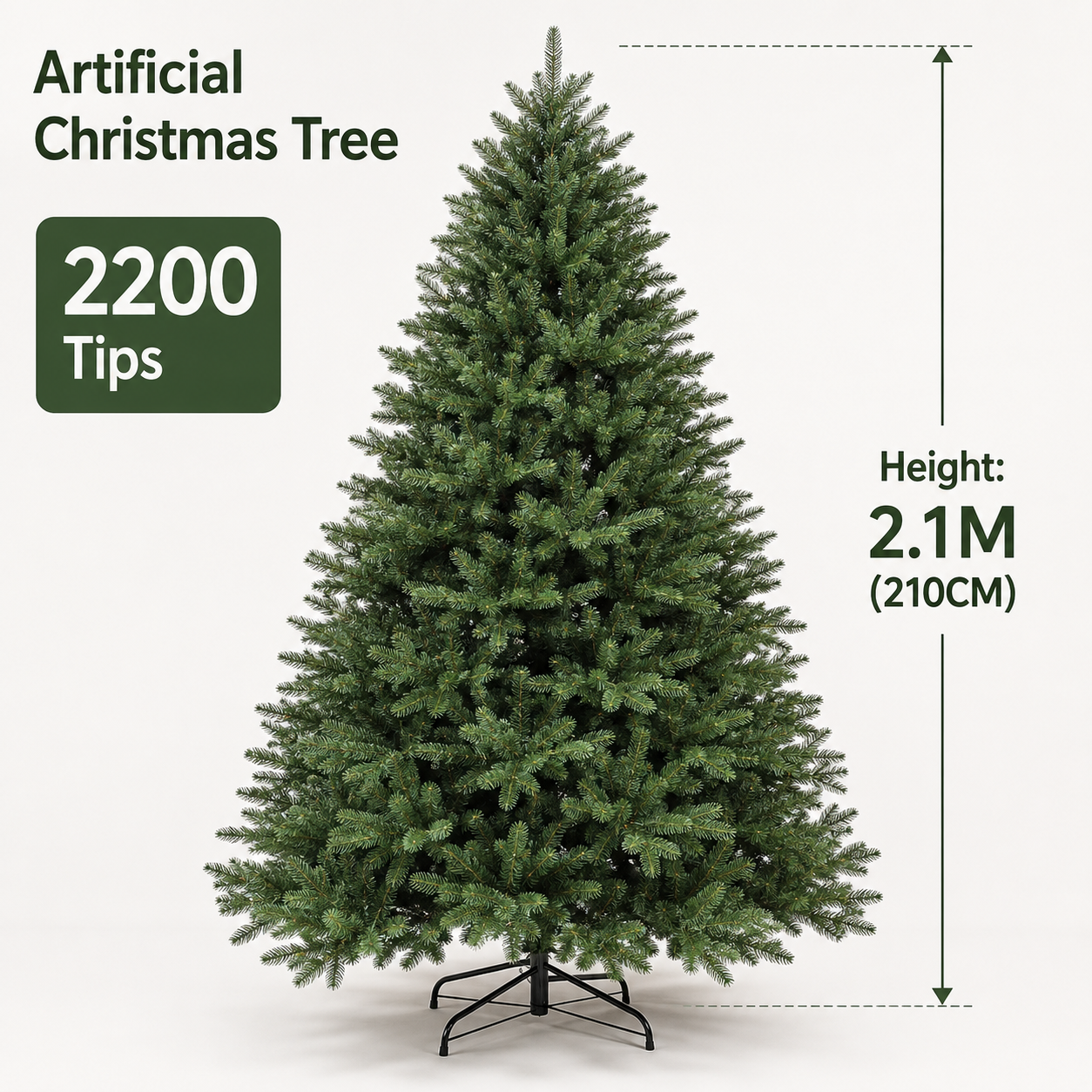 Artificial Christmas Tree, Unlit Full Green Xmas Tree for Home & Events