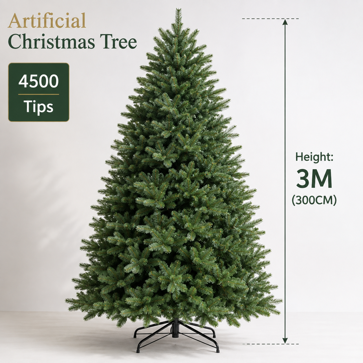 Artificial Christmas Tree, Unlit Full Green Xmas Tree for Home & Events