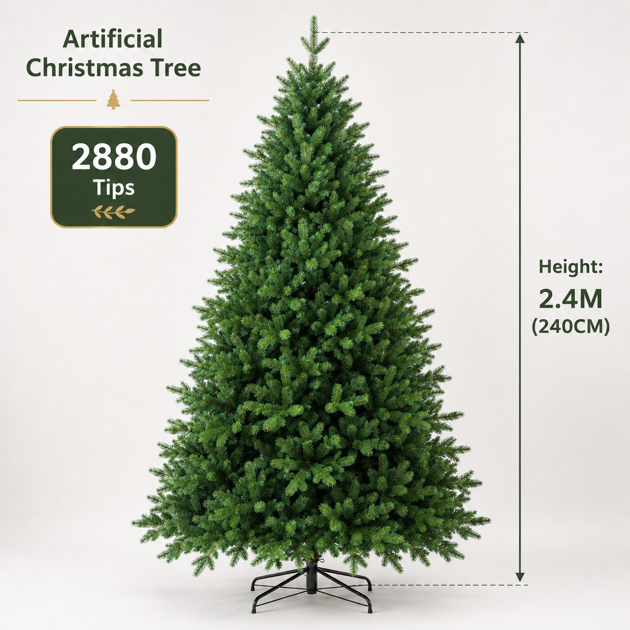 Artificial Christmas Tree, Unlit Full Green Xmas Tree for Home & Events