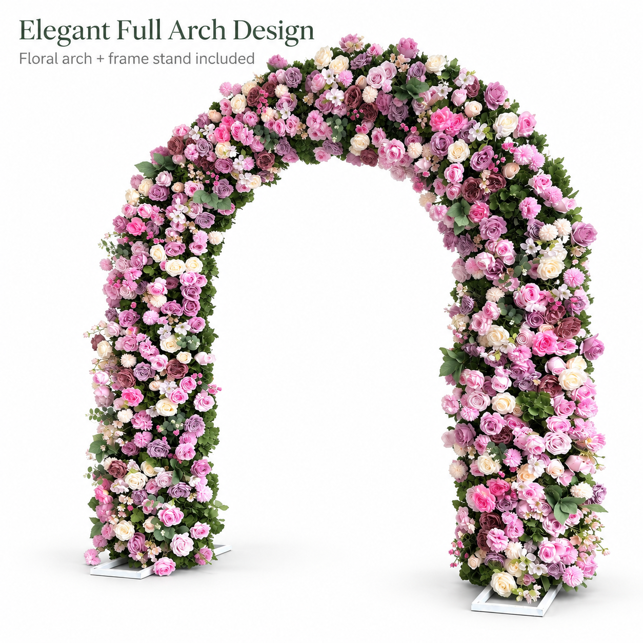 Artificial Flower Arch with Frame, 94.5in Wedding Floral Backdrop
