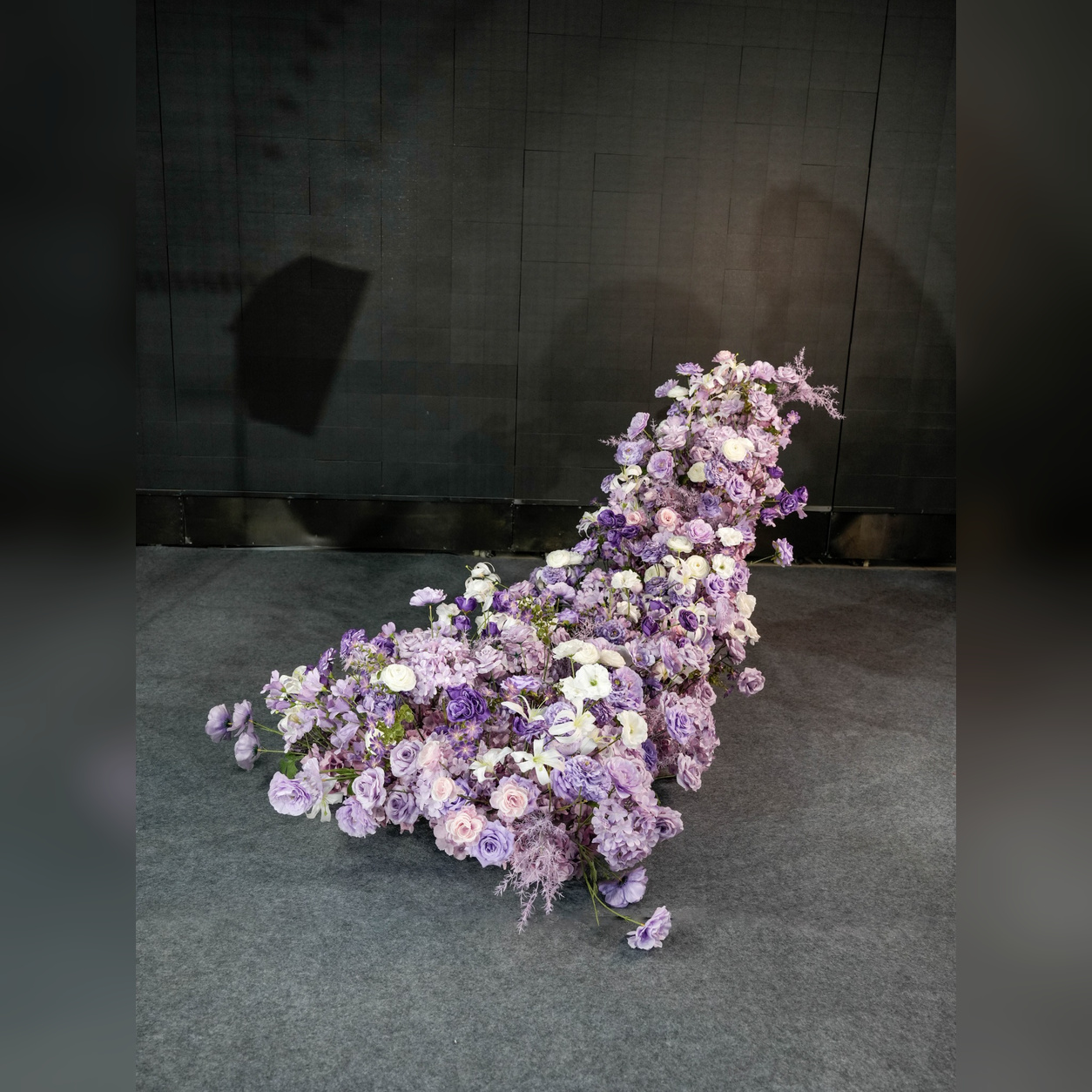 Artificial Wedding Flower Waterfall 6.9ft Arch Decor, Lilac & Ivory