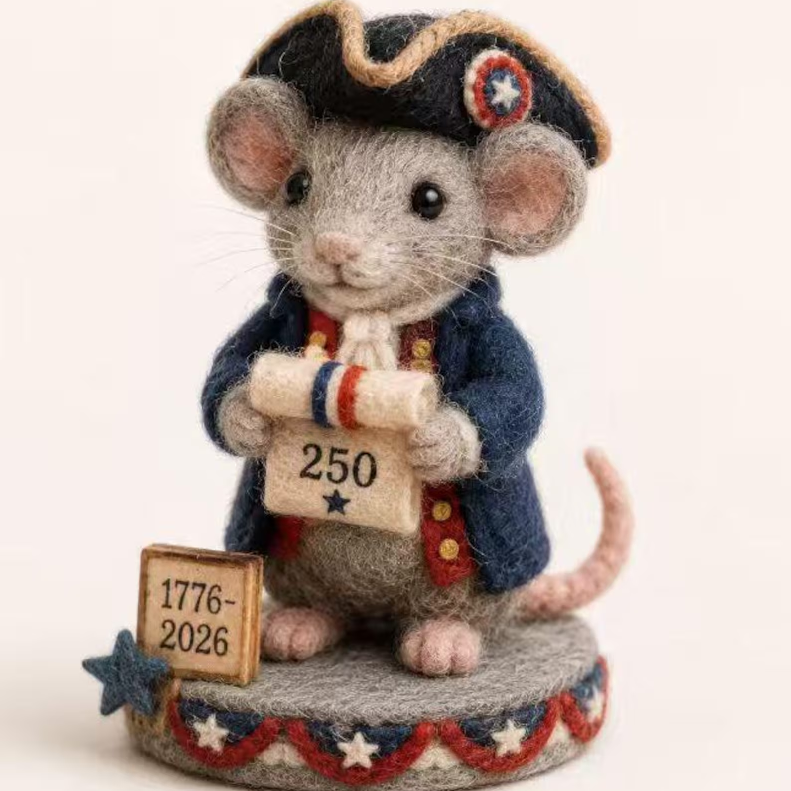 Needle Felt Mouse Figurine