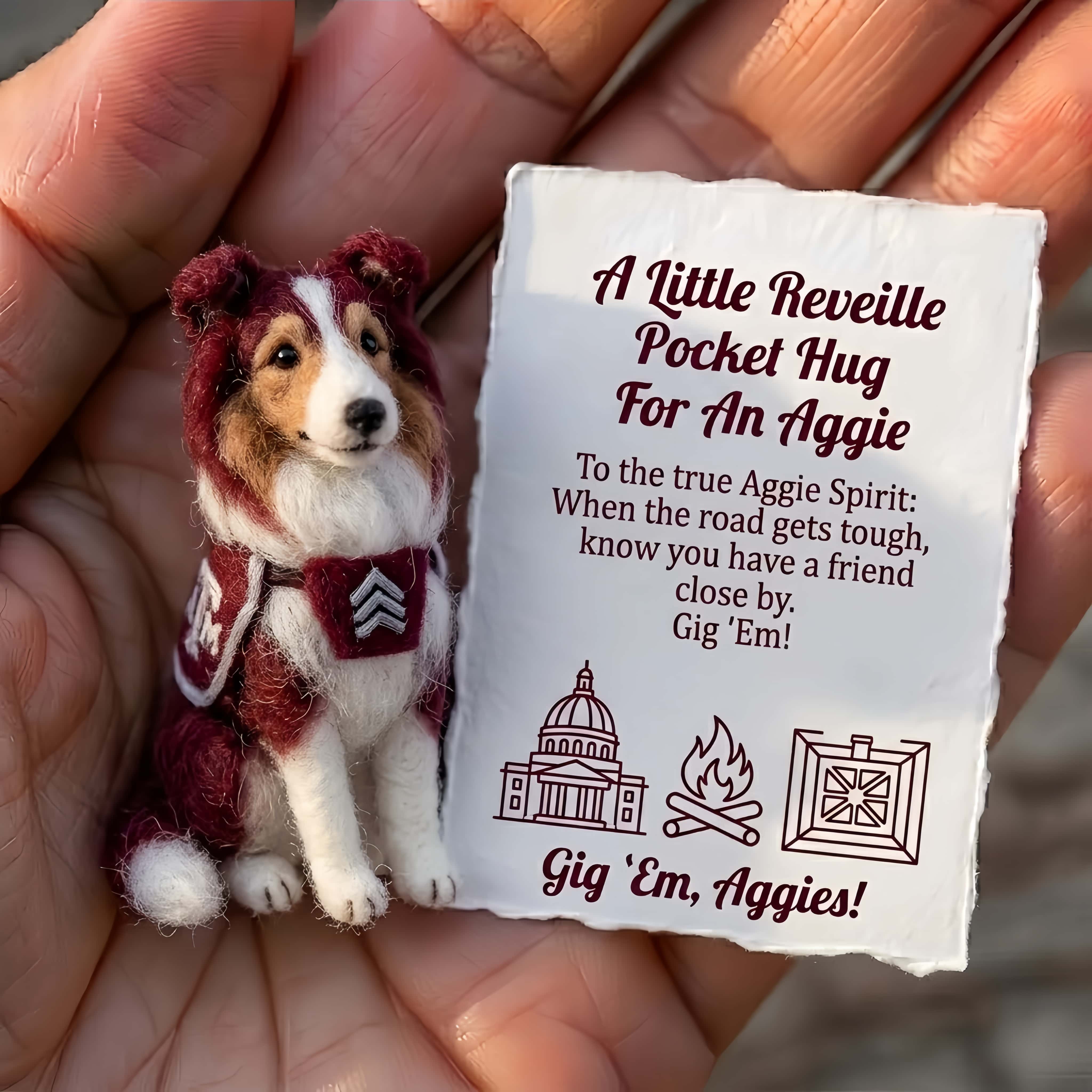 Reveille Felt Pocket Hug – For An Aggie