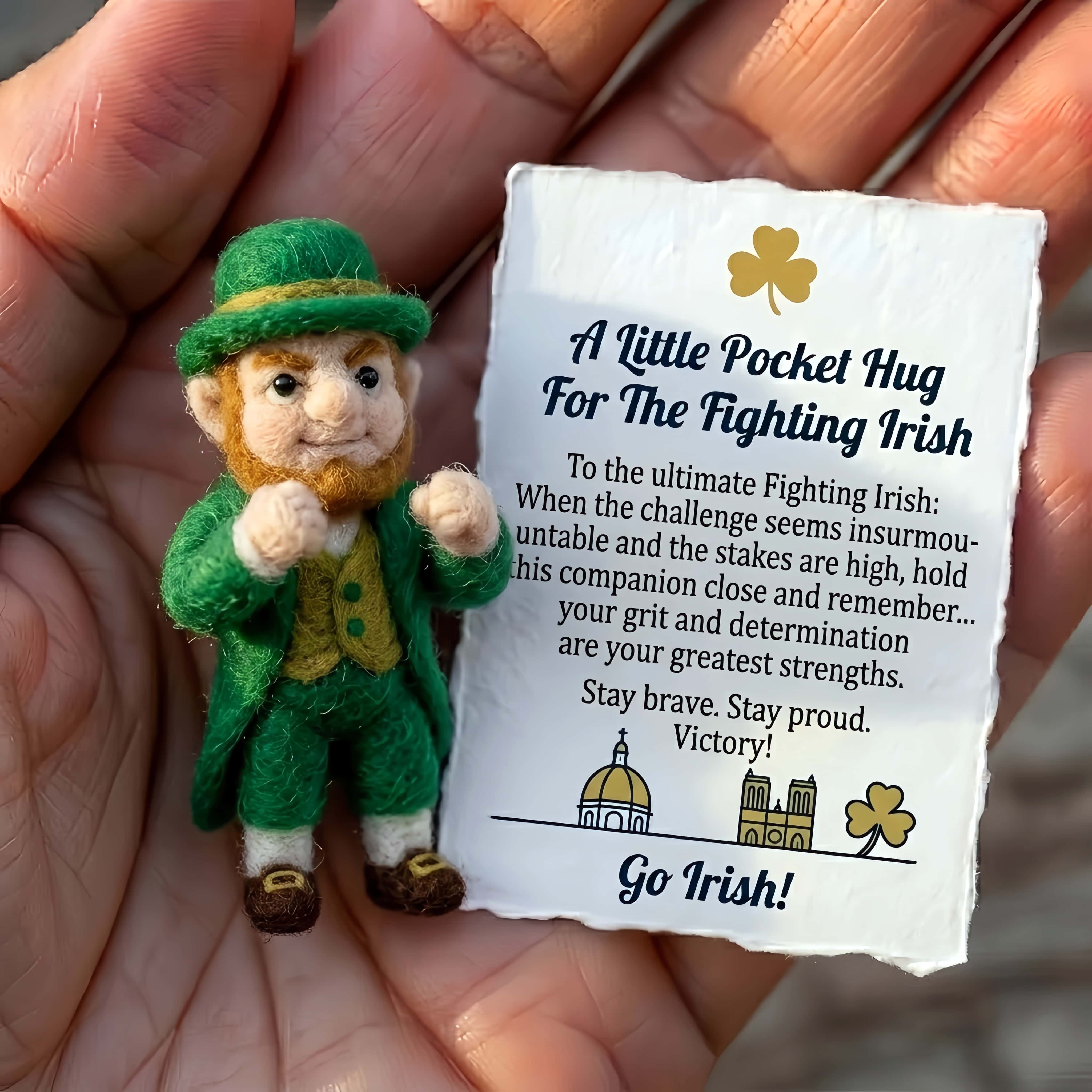 Leprechaun Felt Pocket Hug – For The Fighting Irish