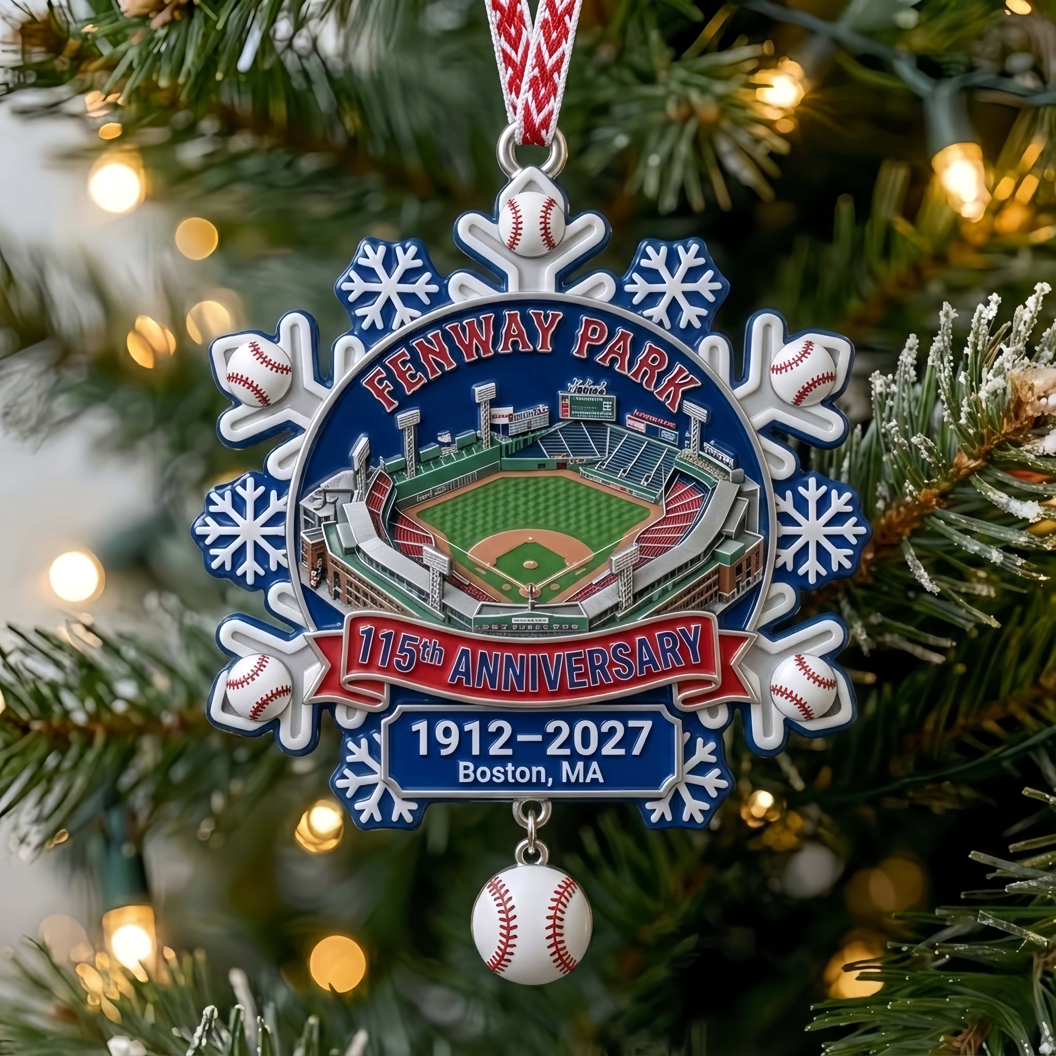 Fenway Park 115th Anniversary Snowflake Ornament
