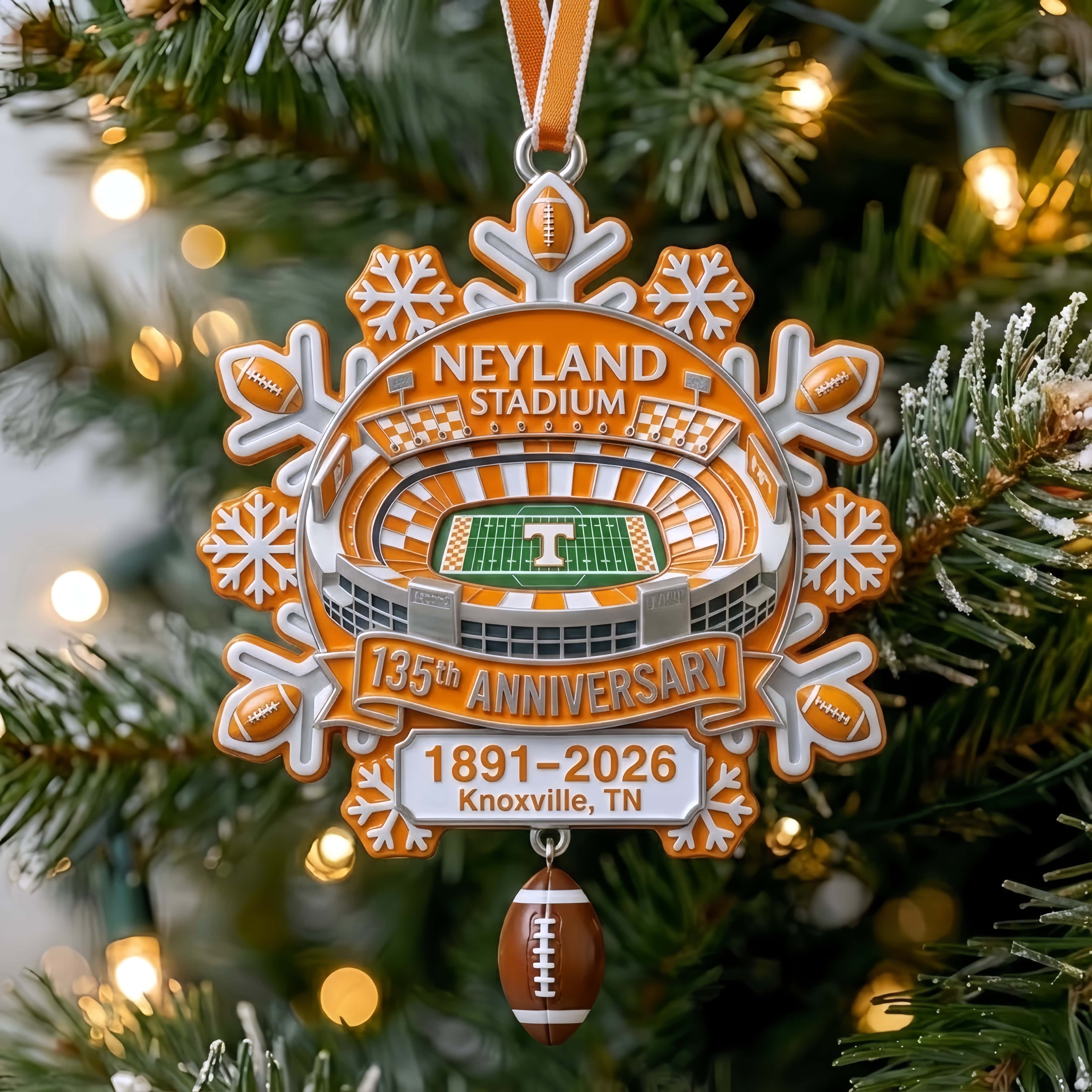 Vols Neyland Stadium 135th Anniversary Snowflake Ornament