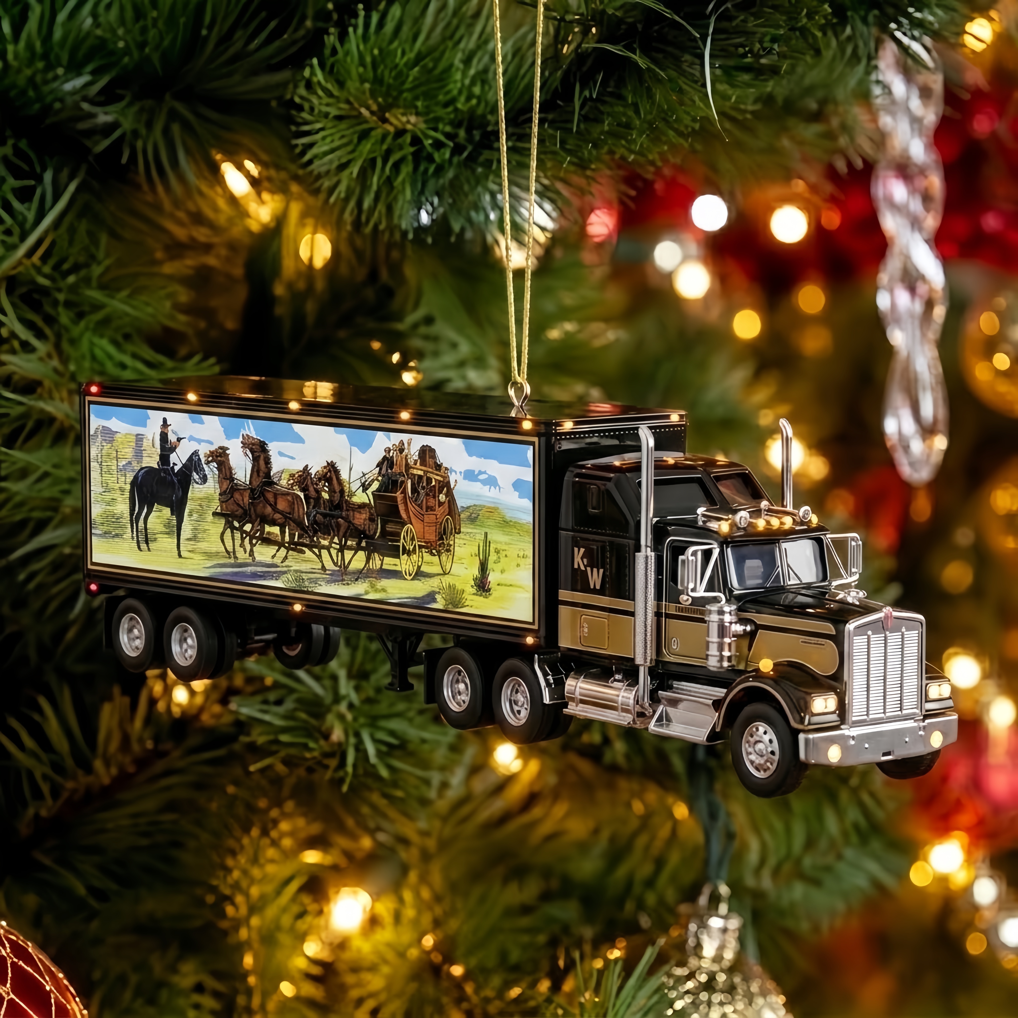 Haul Home the Spirit of the Open Road:Kenworth Heritage Semi-Truck Ornament!