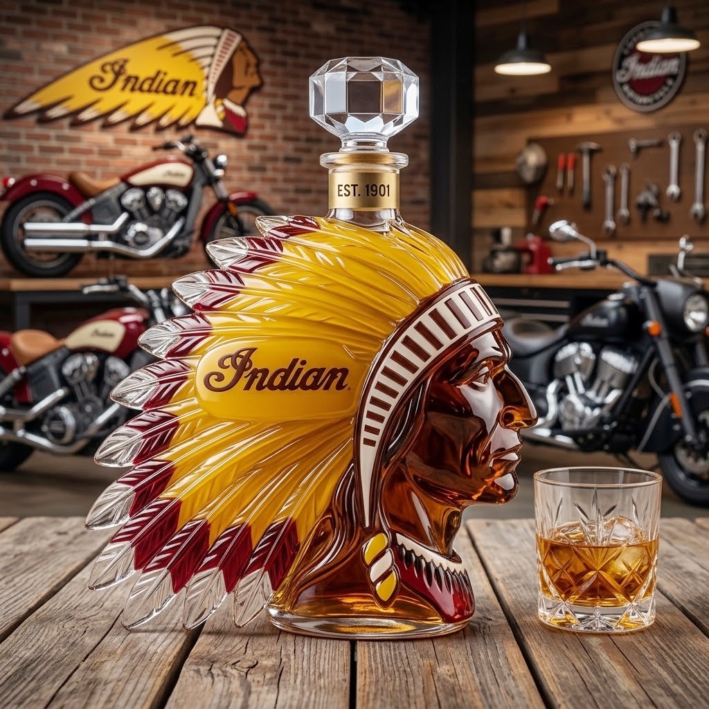Indian Motorcycle Whiskey Decanter