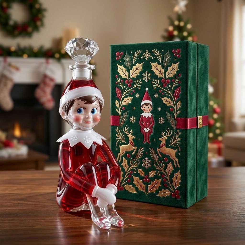 Festive Elf Glass Decanter