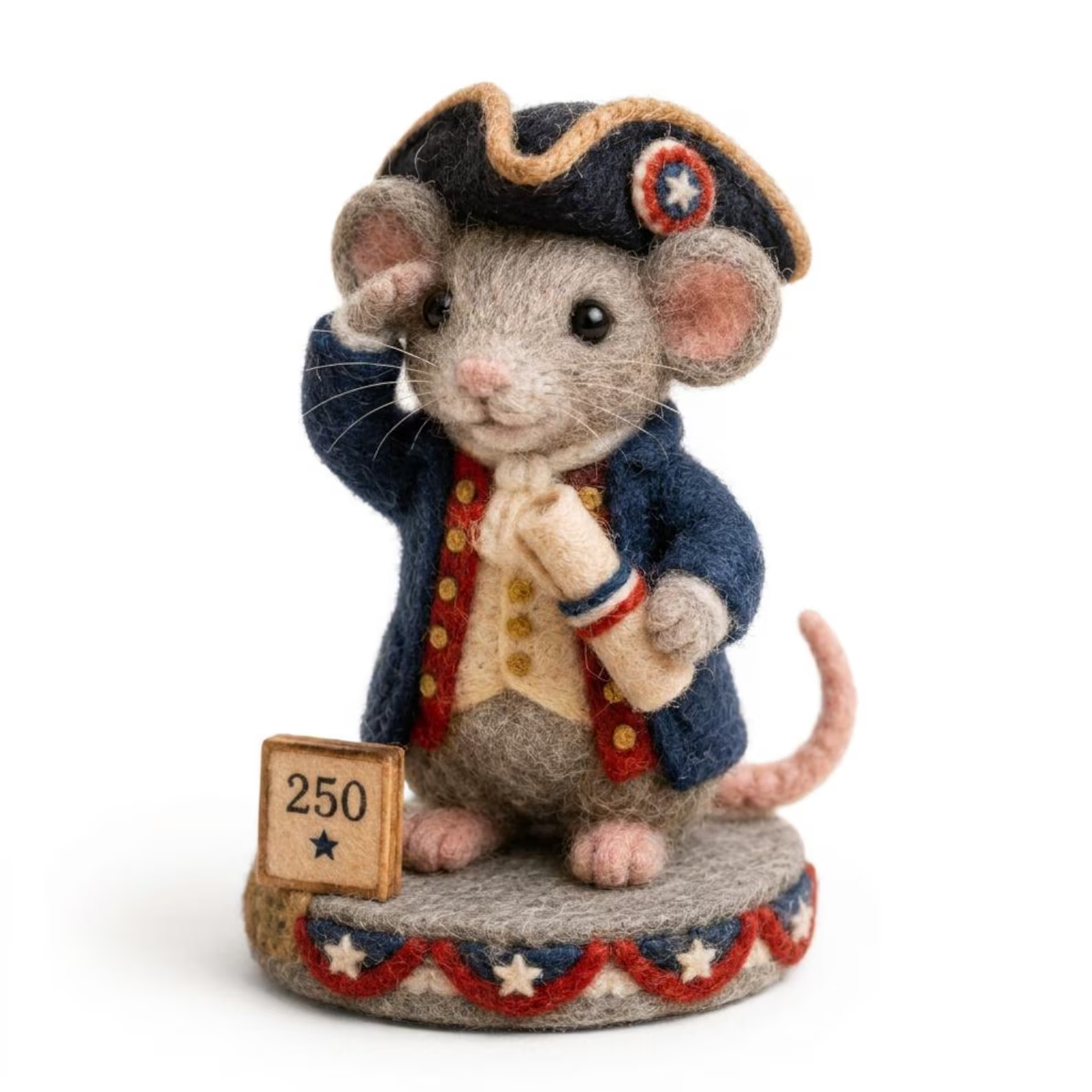 Needle Felt Mouse Figurine