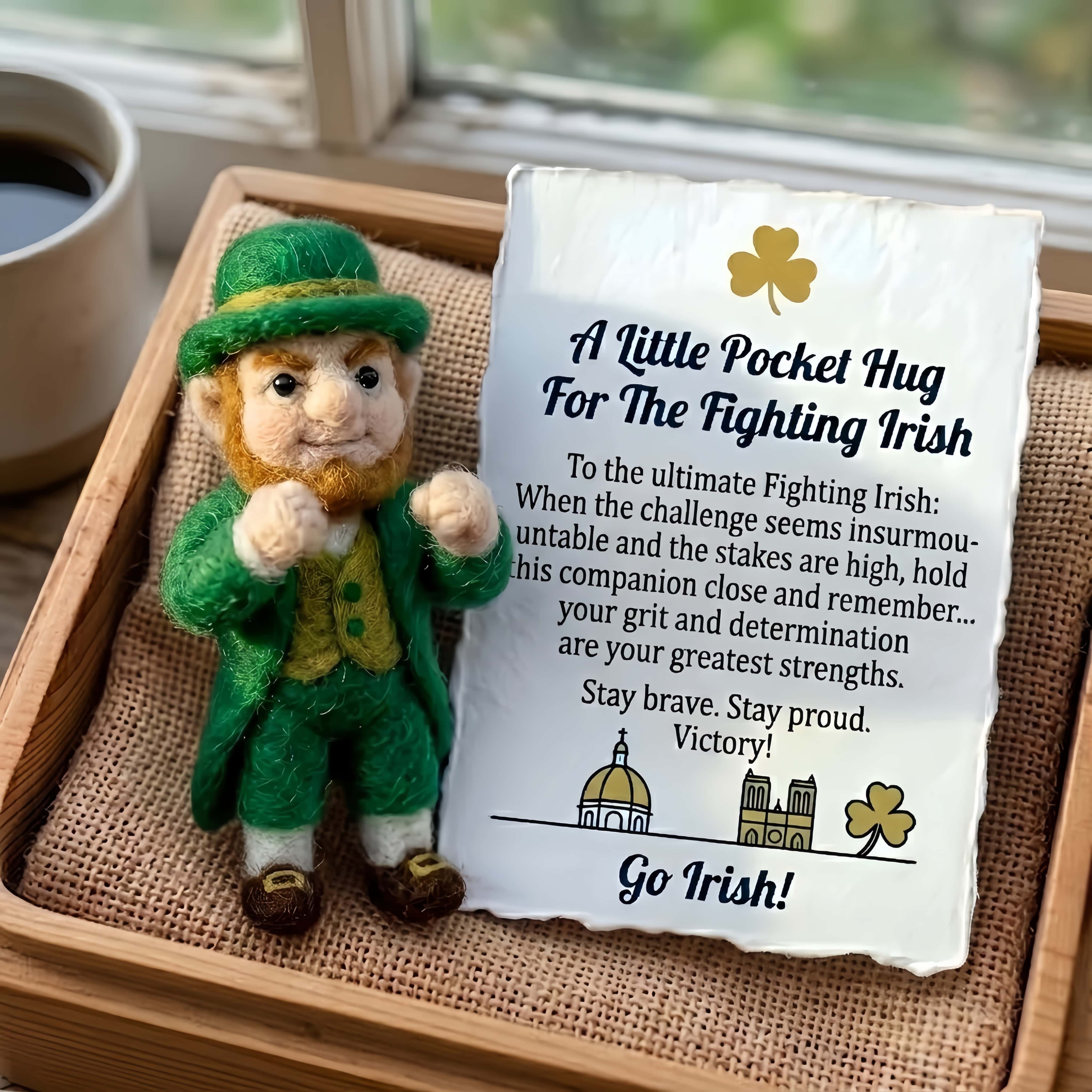 Leprechaun Felt Pocket Hug – For The Fighting Irish