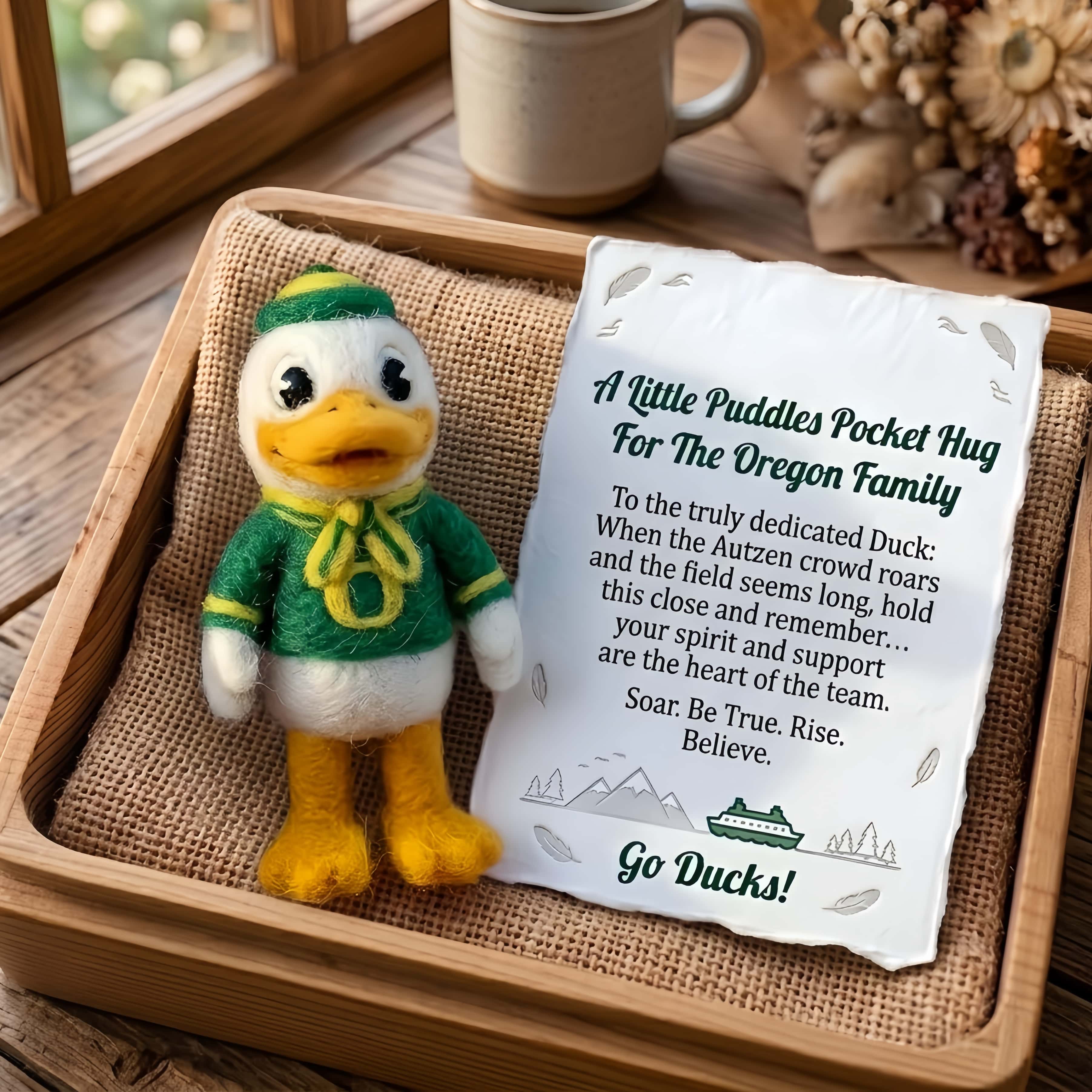 Puddles Felt Pocket Hug – For the Oregon Family