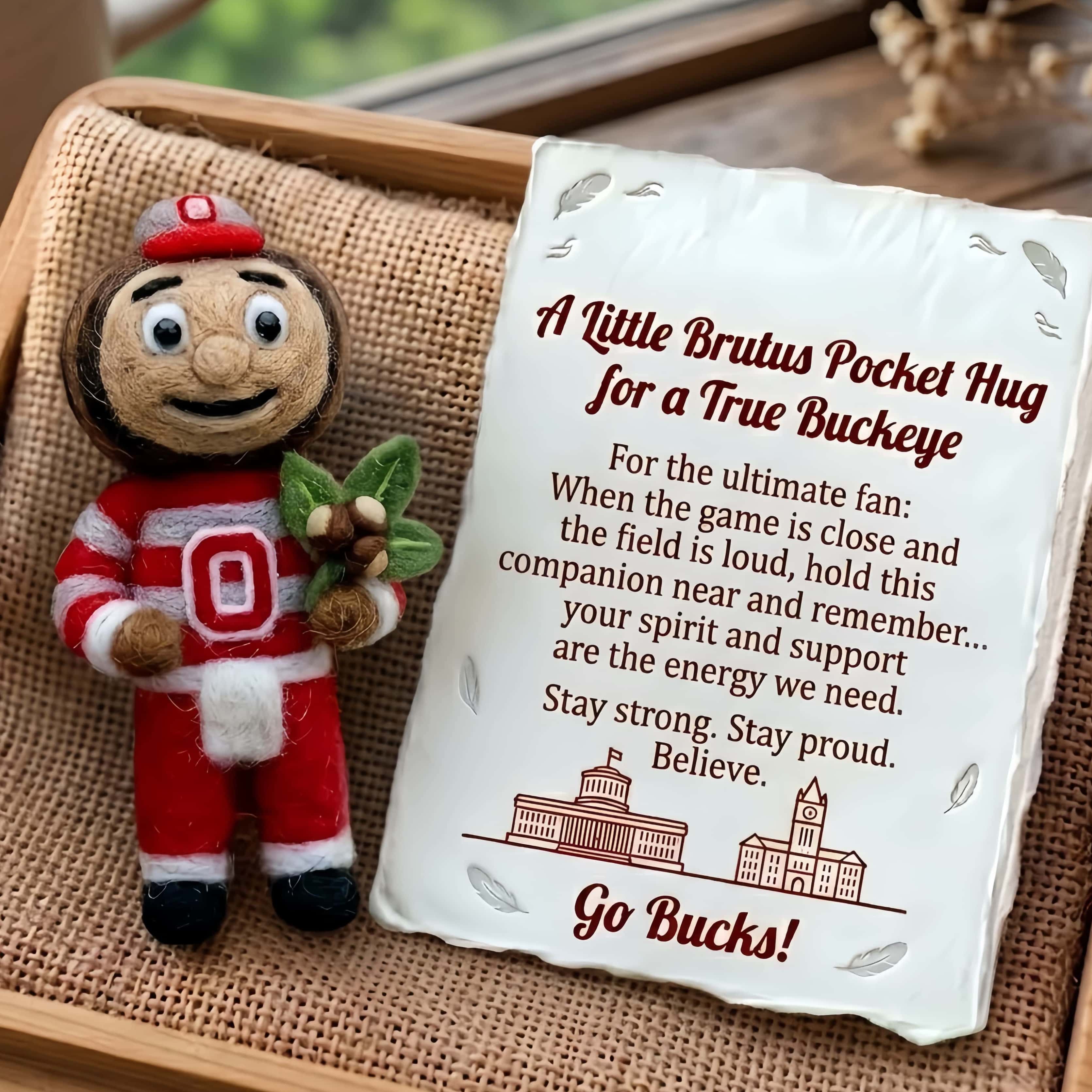 Brutus Felt Pocket Hug – For a True Buckeye