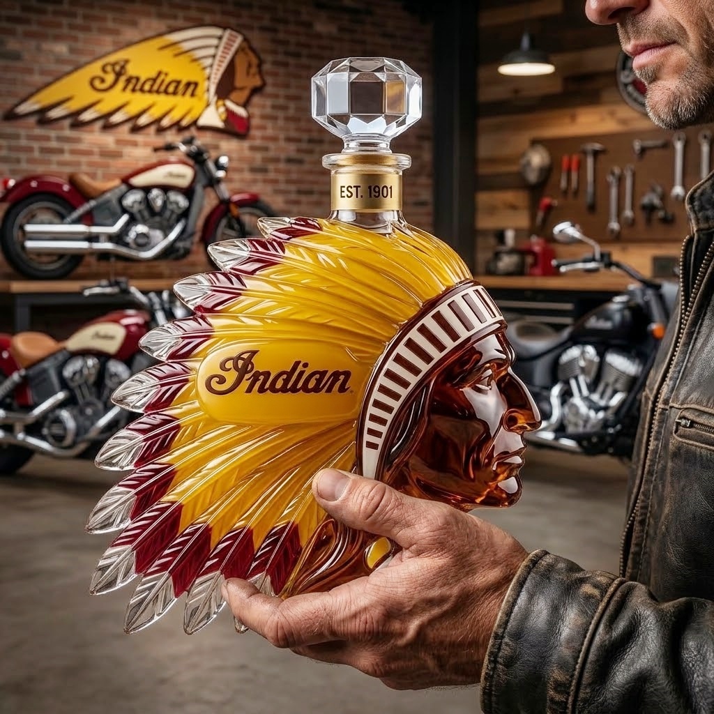Indian Motorcycle Whiskey Decanter