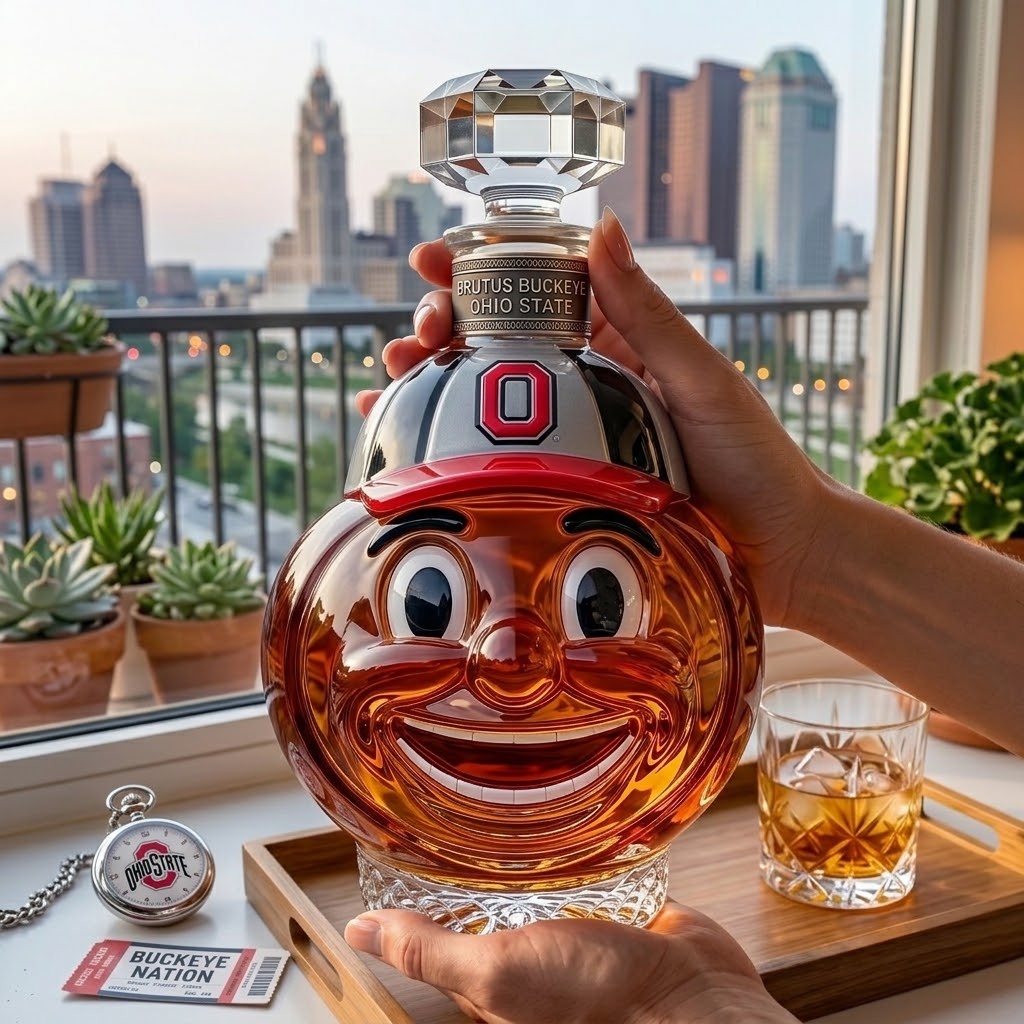 Brutus Buckeye Ohio State Whiskey Decanter