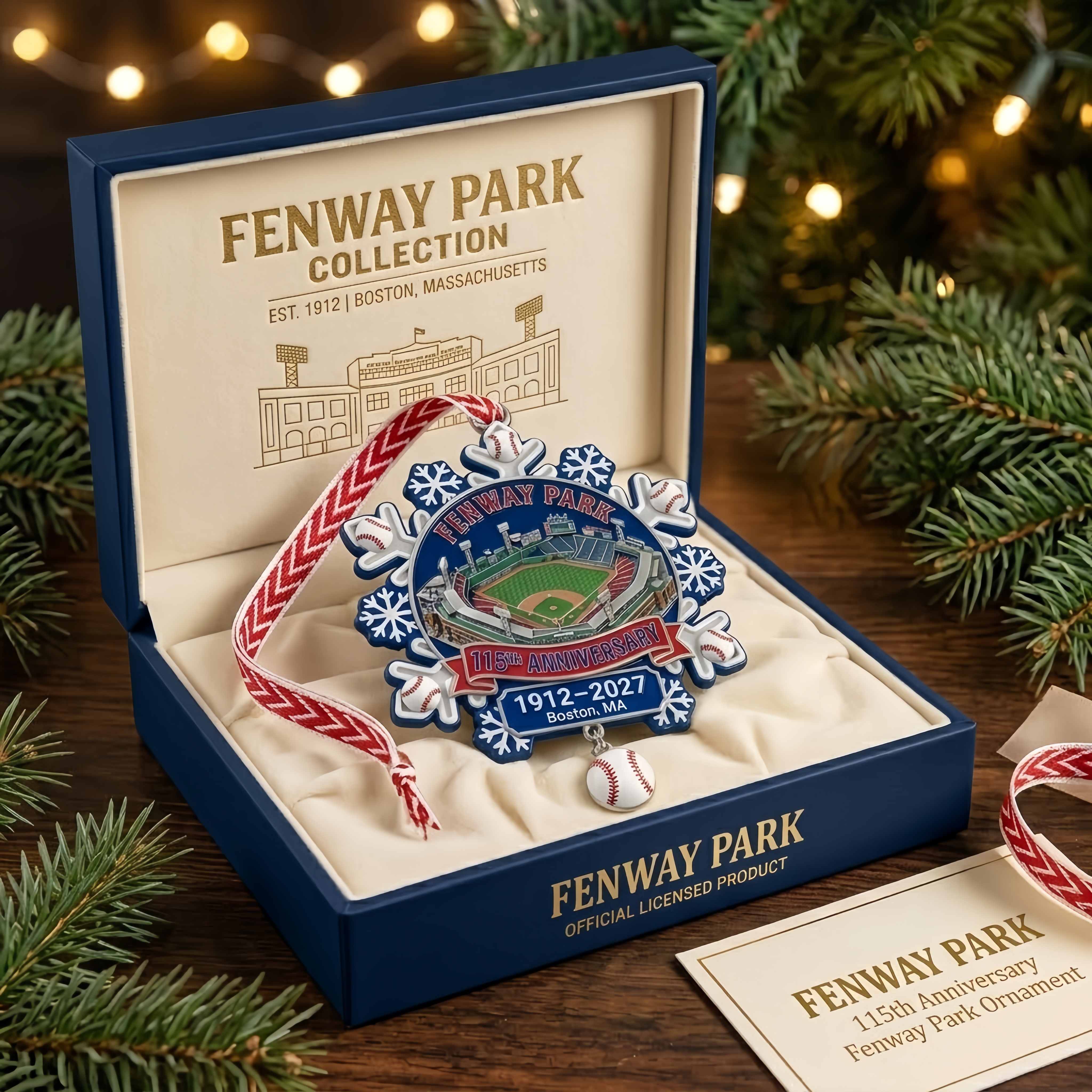 Fenway Park 115th Anniversary Snowflake Ornament