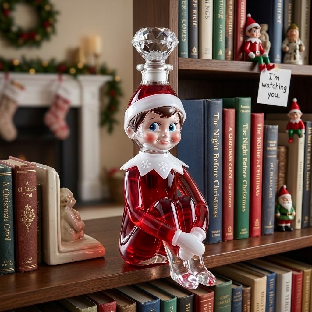 Festive Elf Glass Decanter