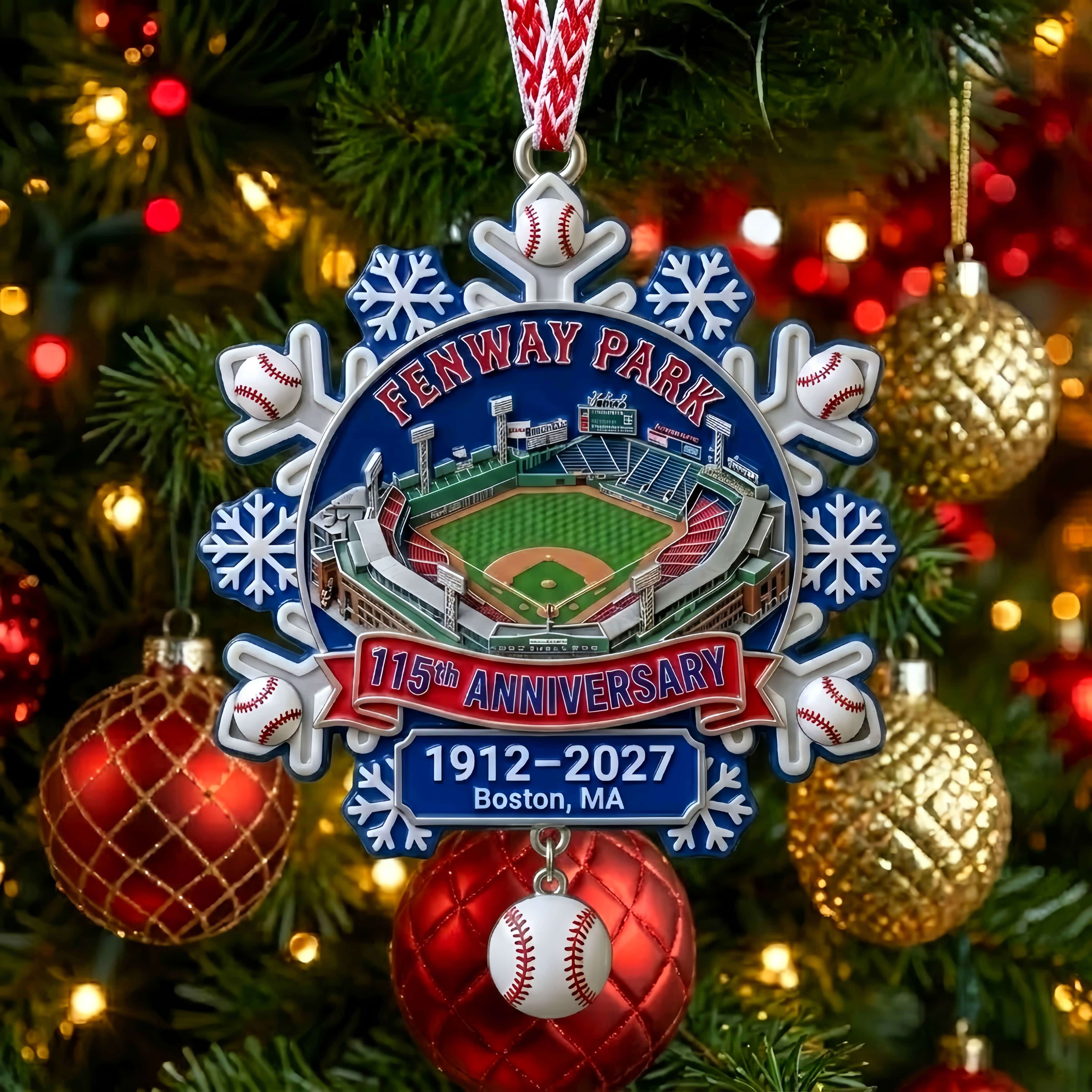 Fenway Park 115th Anniversary Snowflake Ornament