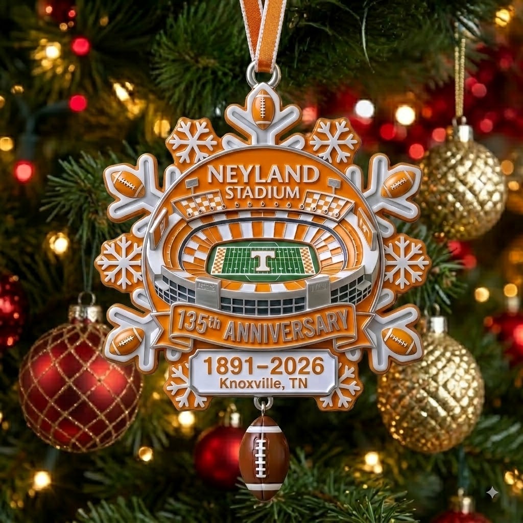 Vols Neyland Stadium 135th Anniversary Snowflake Ornament