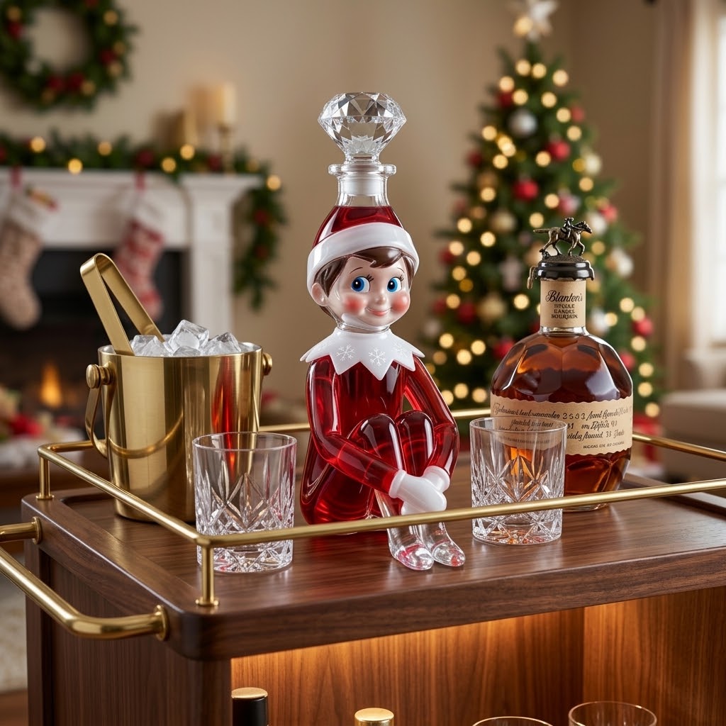 Festive Elf Glass Decanter