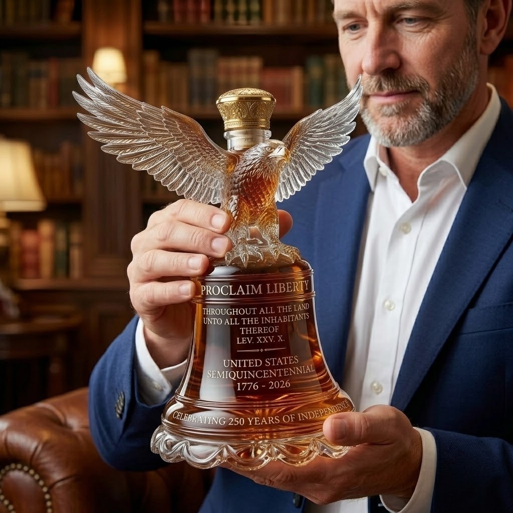 U.S. 250th Anniversary Liberty Bell Whiskey Bottle