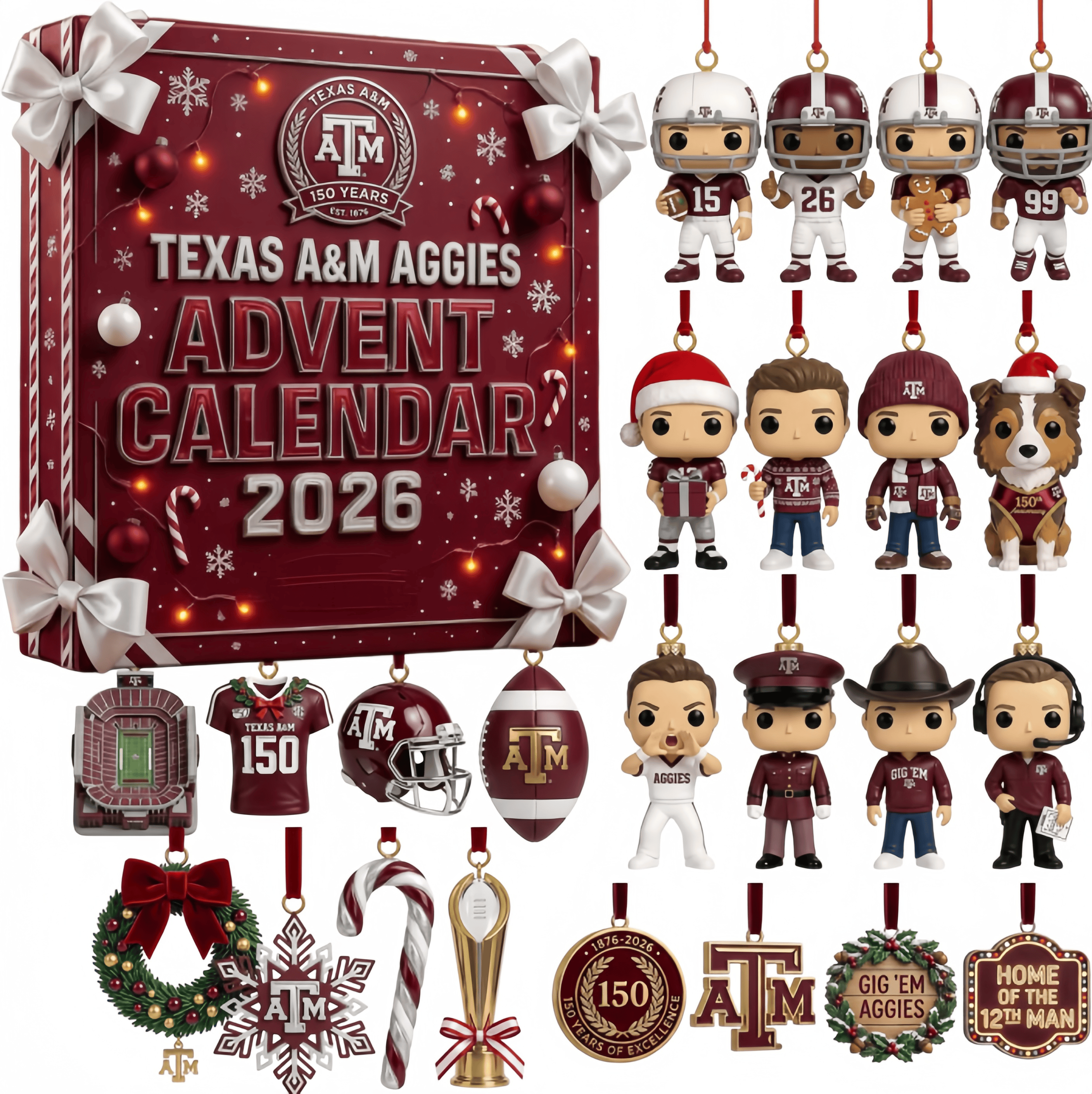 Texas A&M Aggies 150th Anniversary Advent Calendar 2026 – 24 Days