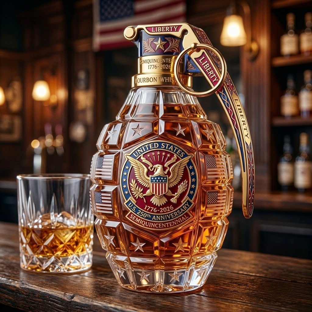 American 250th Anniversary Liberty Whiskey Bottle