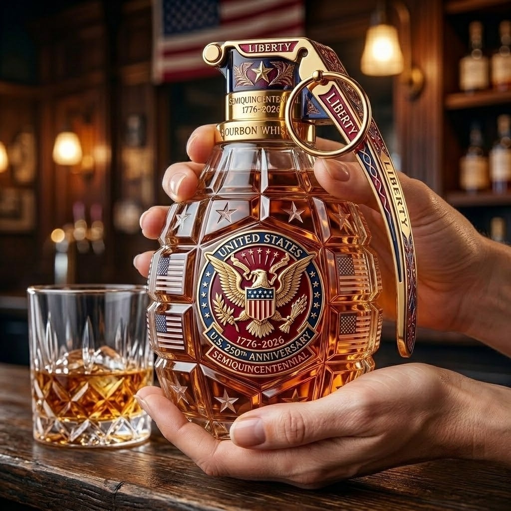 American 250th Anniversary Liberty Whiskey Bottle
