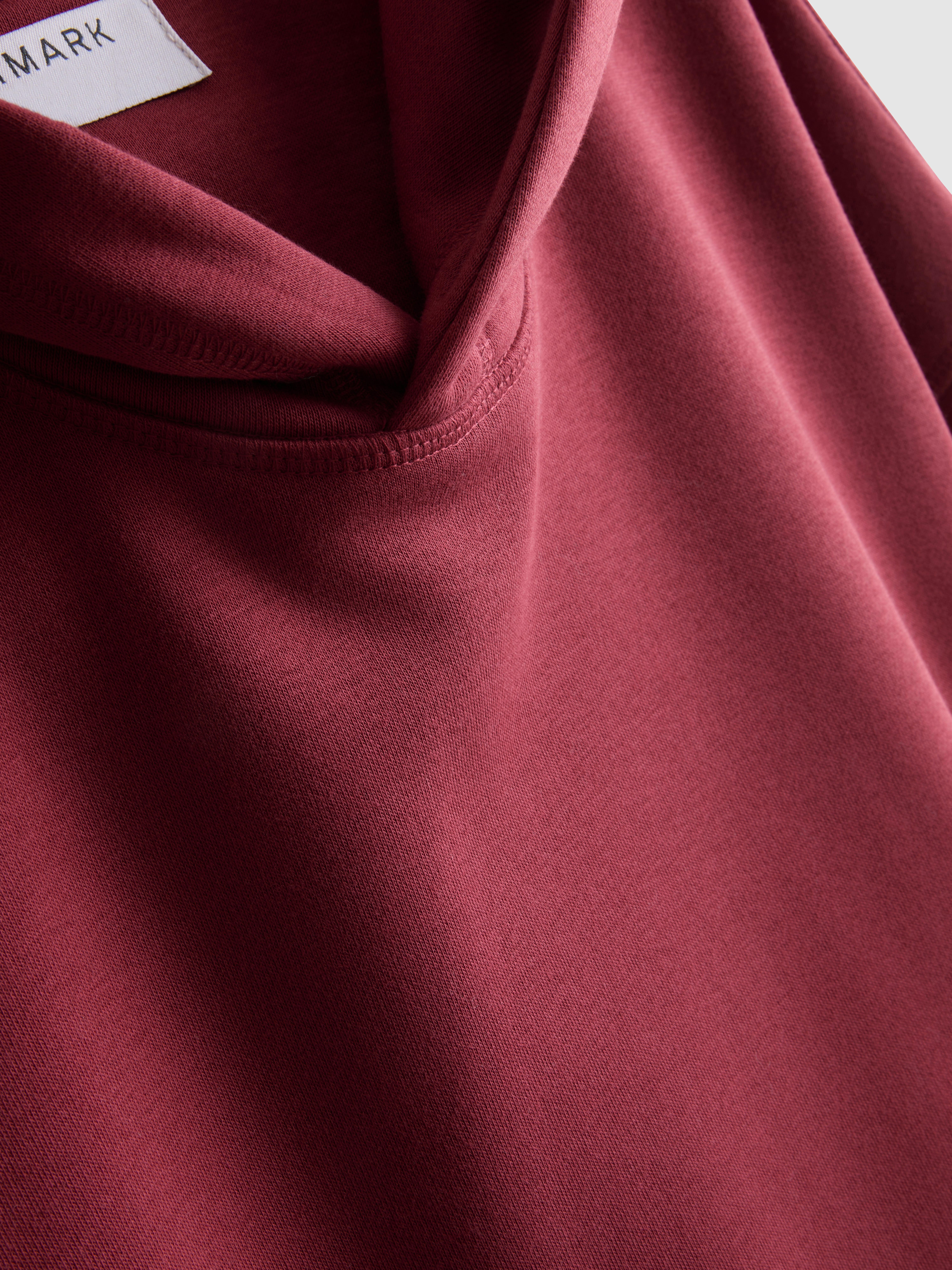 Oversized Pullover Hoodie - Dark Red