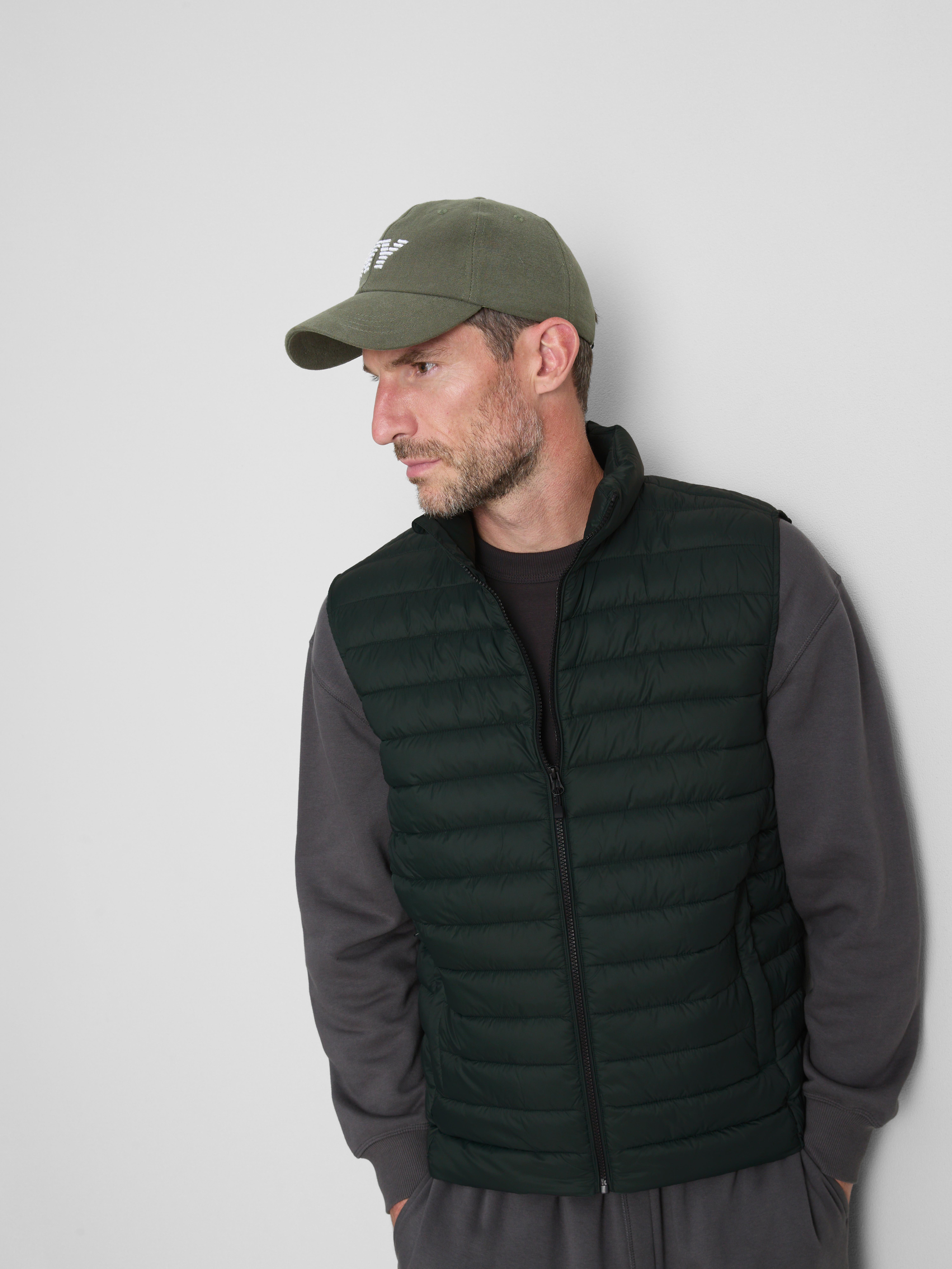 Padded Zip Vest - Green