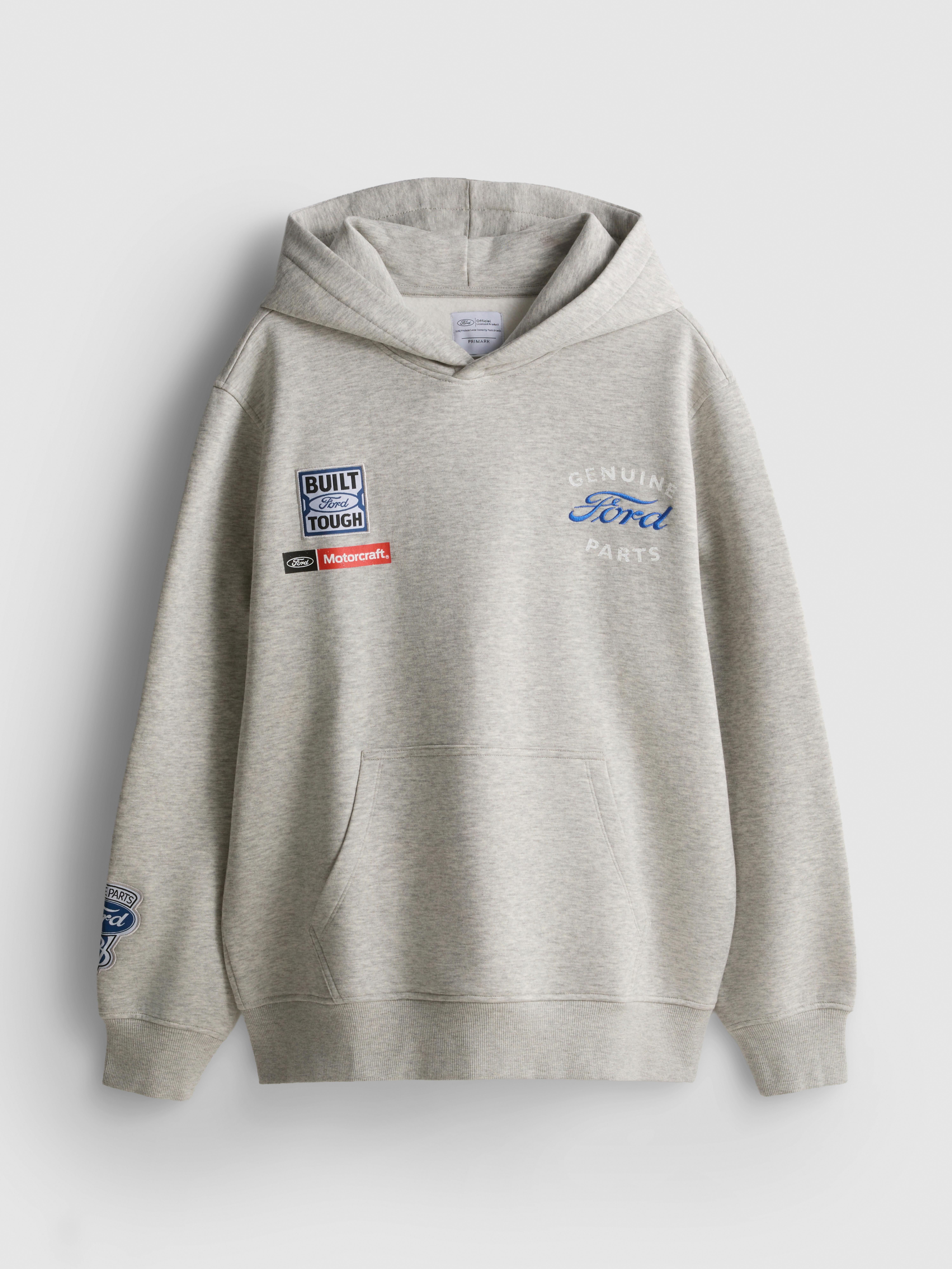 Ford Cotton Rich Badge Hoodie - Gray Heather